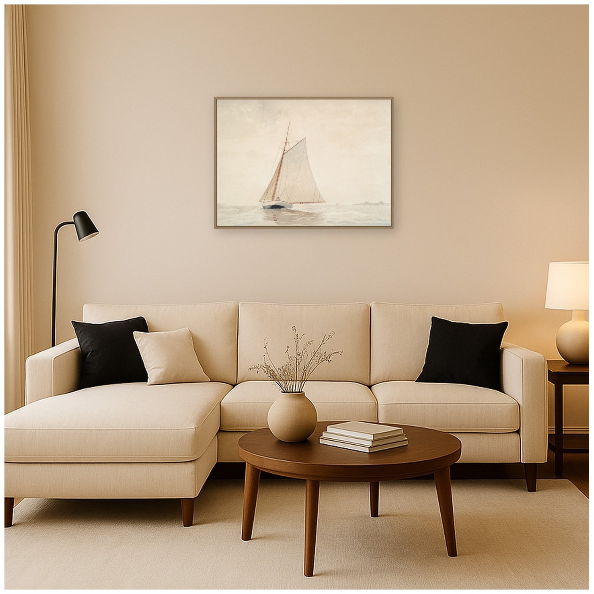 Framed Canvas 38x28 Sylvie Dark Gold 7