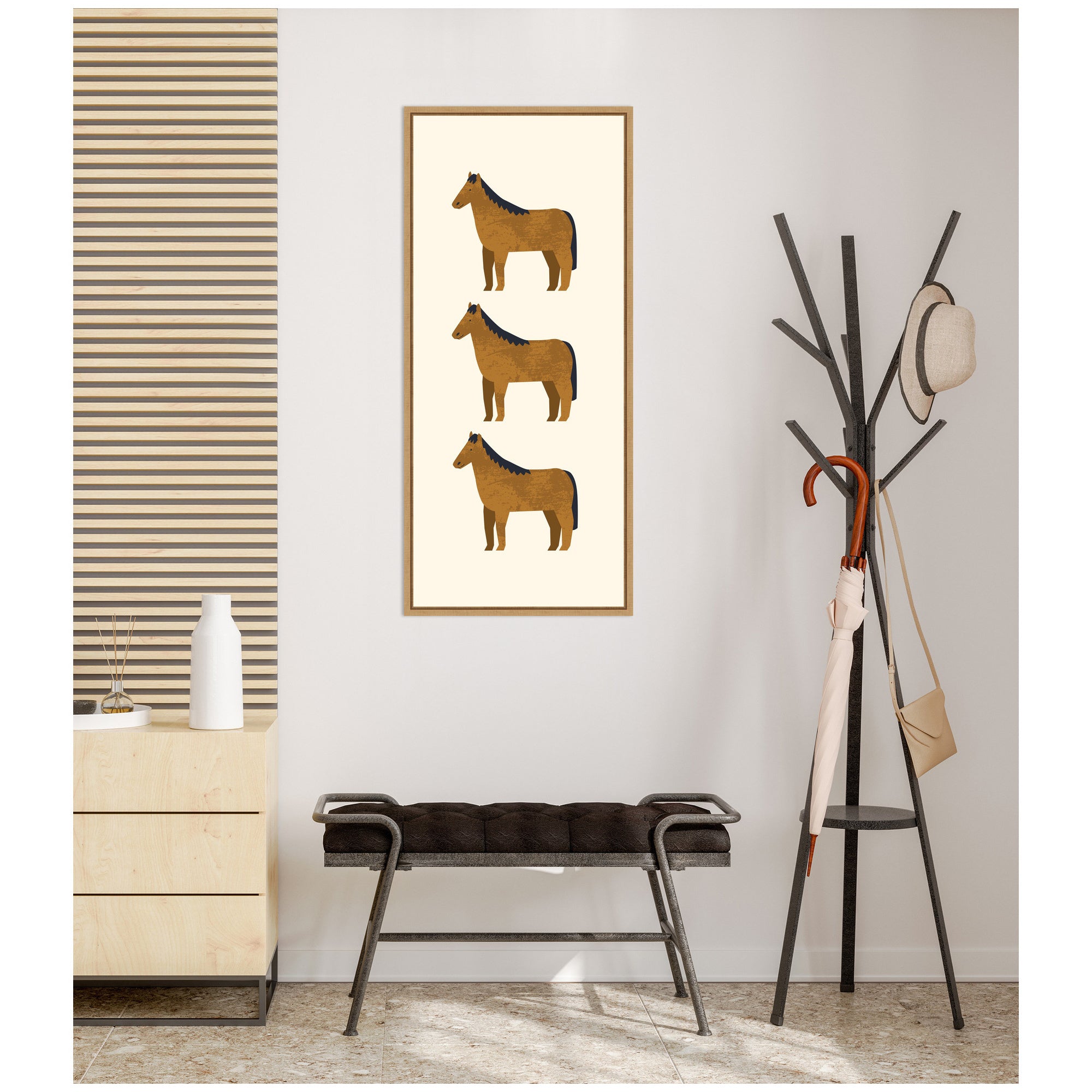 Horses Panel by Laura Moss Framed Canvas Wall Art Print