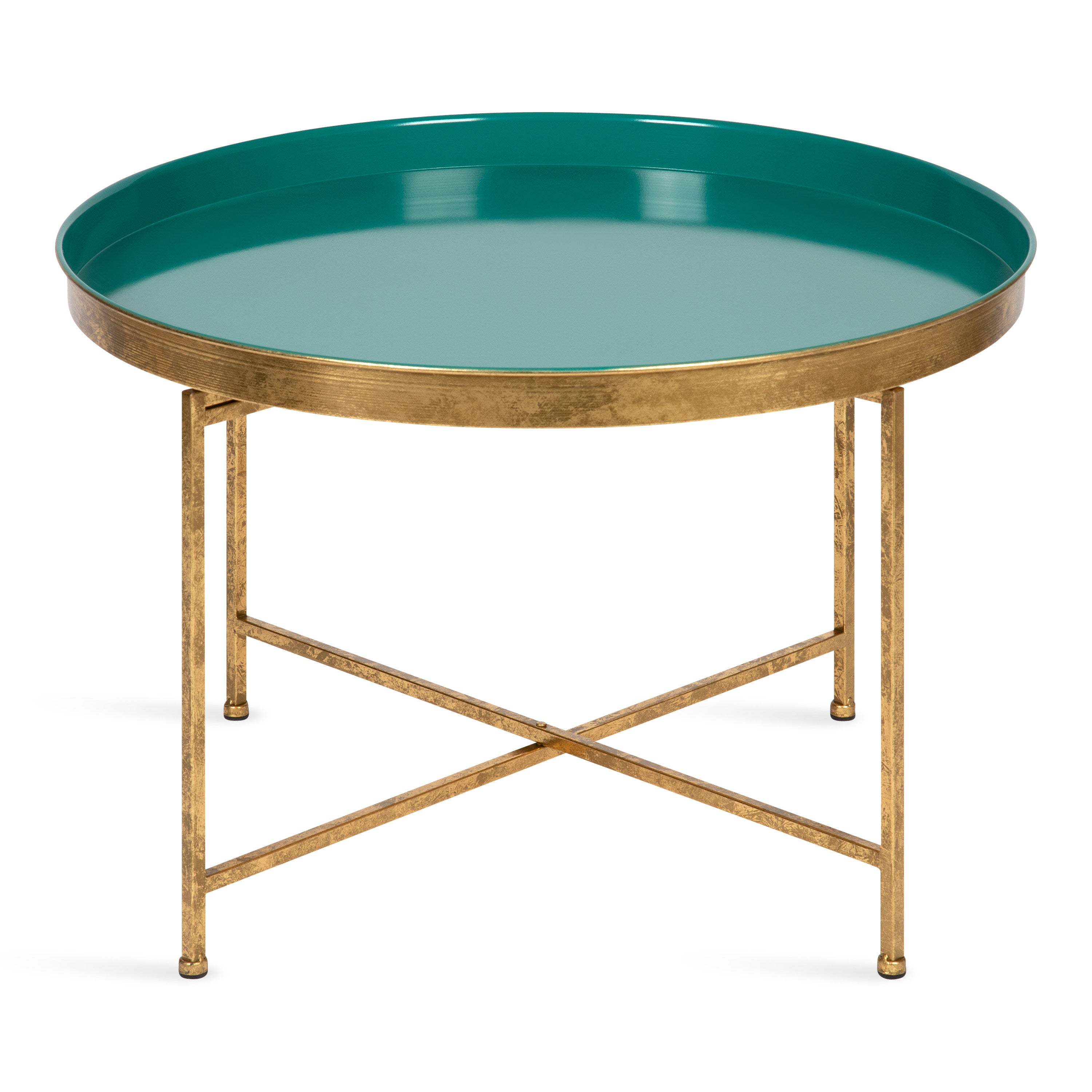 Coffee Table Teal Gold 28.25x28.25x19 3