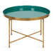 Coffee Table Teal Gold 28.25x28.25x19 3
