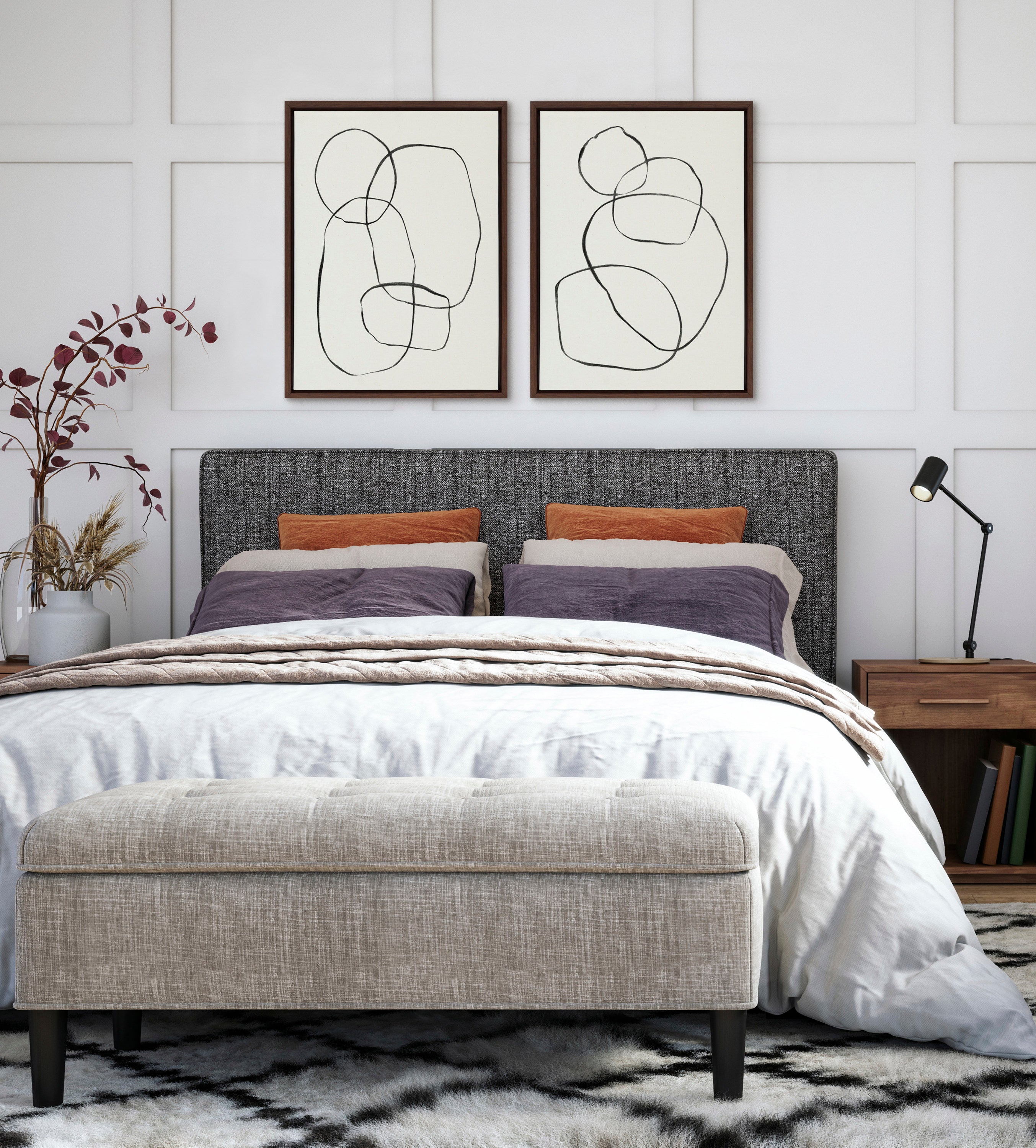 Art Set Sylvie Walnut 2 Piece Set 18x24 7