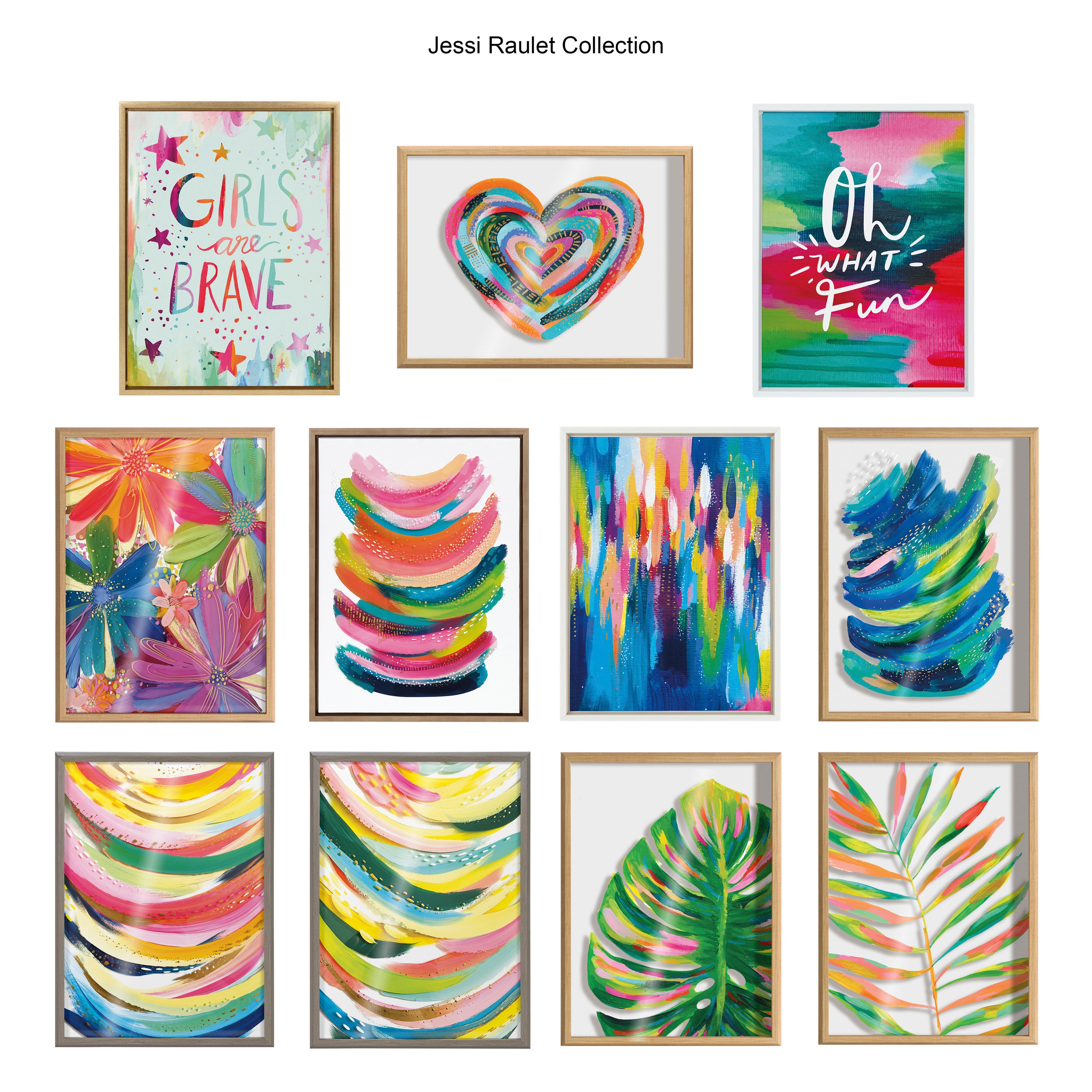 Blake Brushstroke 120 Framed Printed Glass by Jessi Raulet of Ettavee