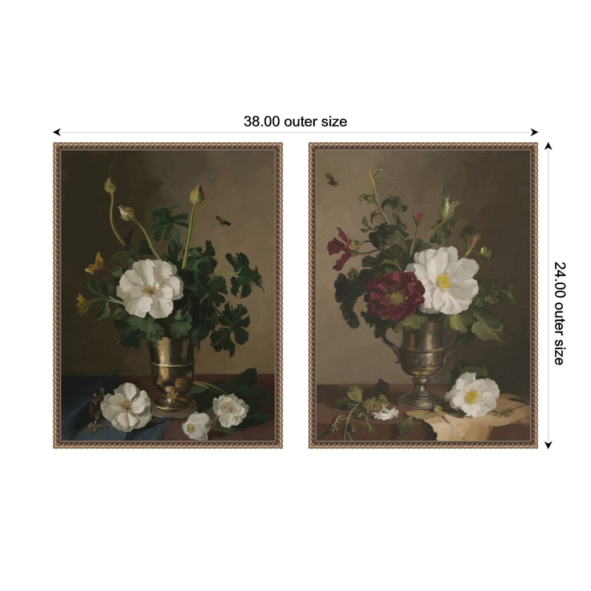 Art Set 2 Piece Set 18x24 Sylvie Beaded Dark Gold 2