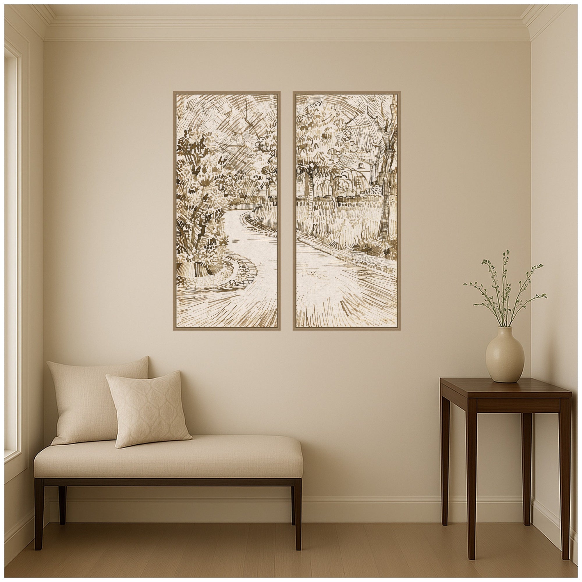 Art Set 2 Piece Set 18x40 Sylvie Dark Gold 7