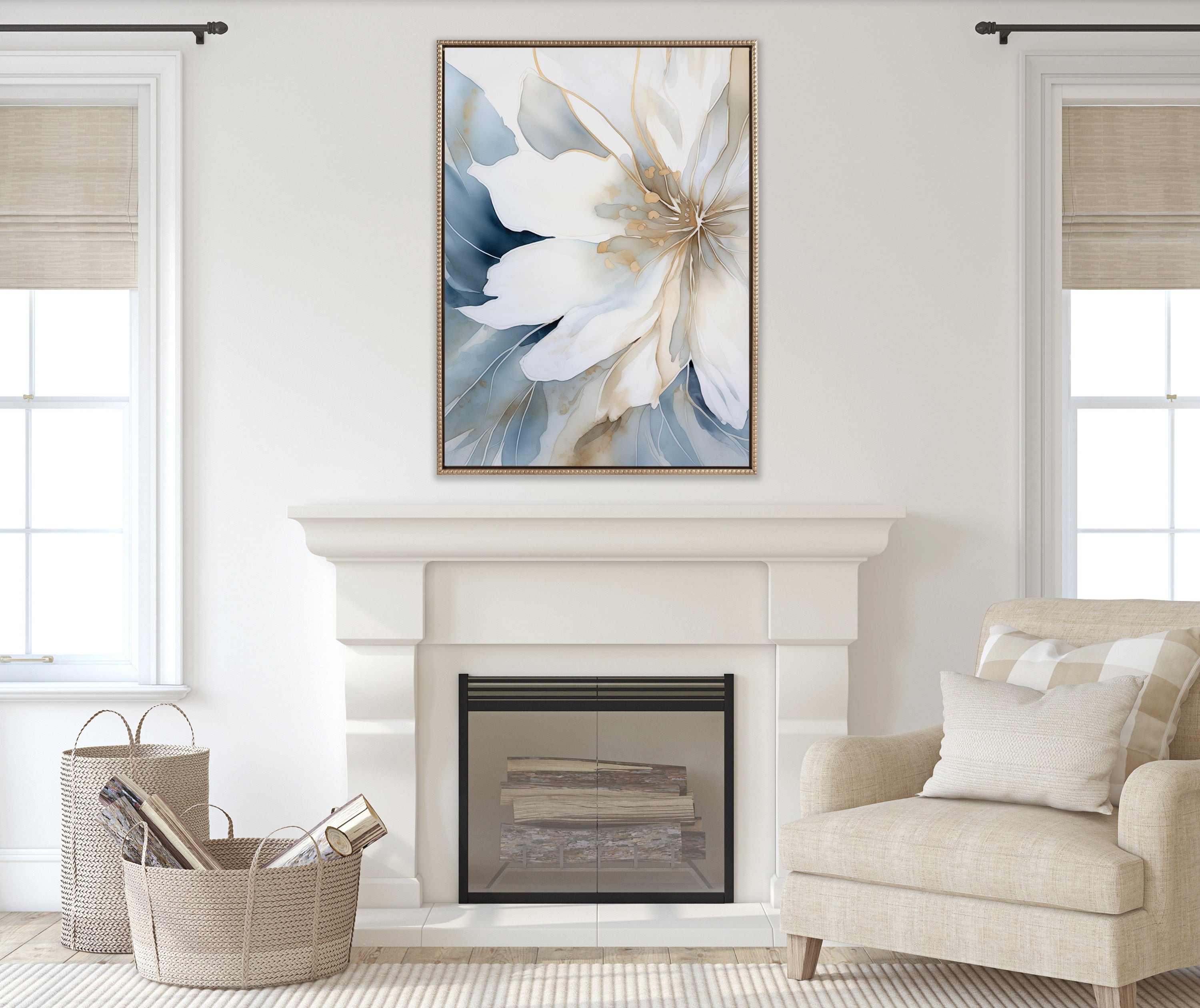 Framed Canvas 31.5x41.5 Sylvie Beaded Dark Gold 5