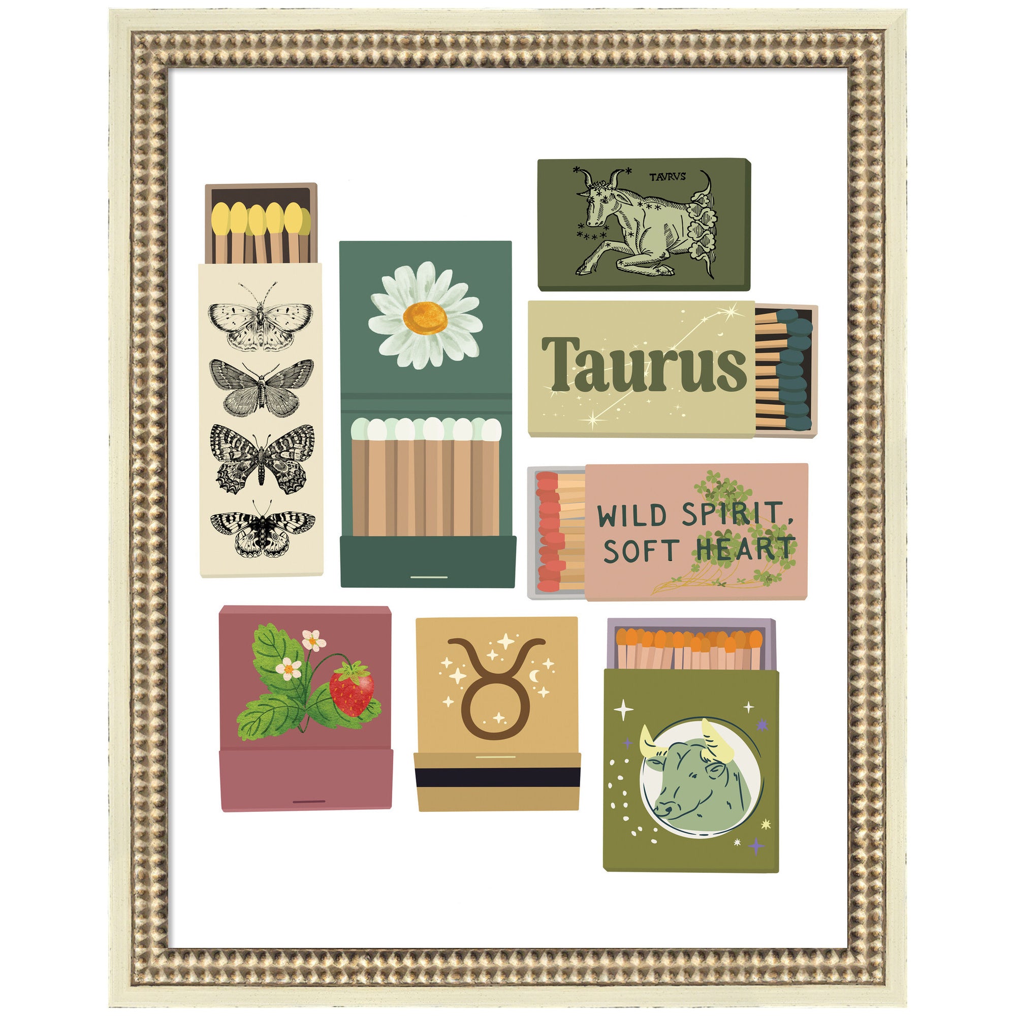 Taurus Matchbooks 14x18 FC by Megan Ryan Framed Wall Art Print