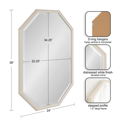 Octagon Mirror White 24x36 2