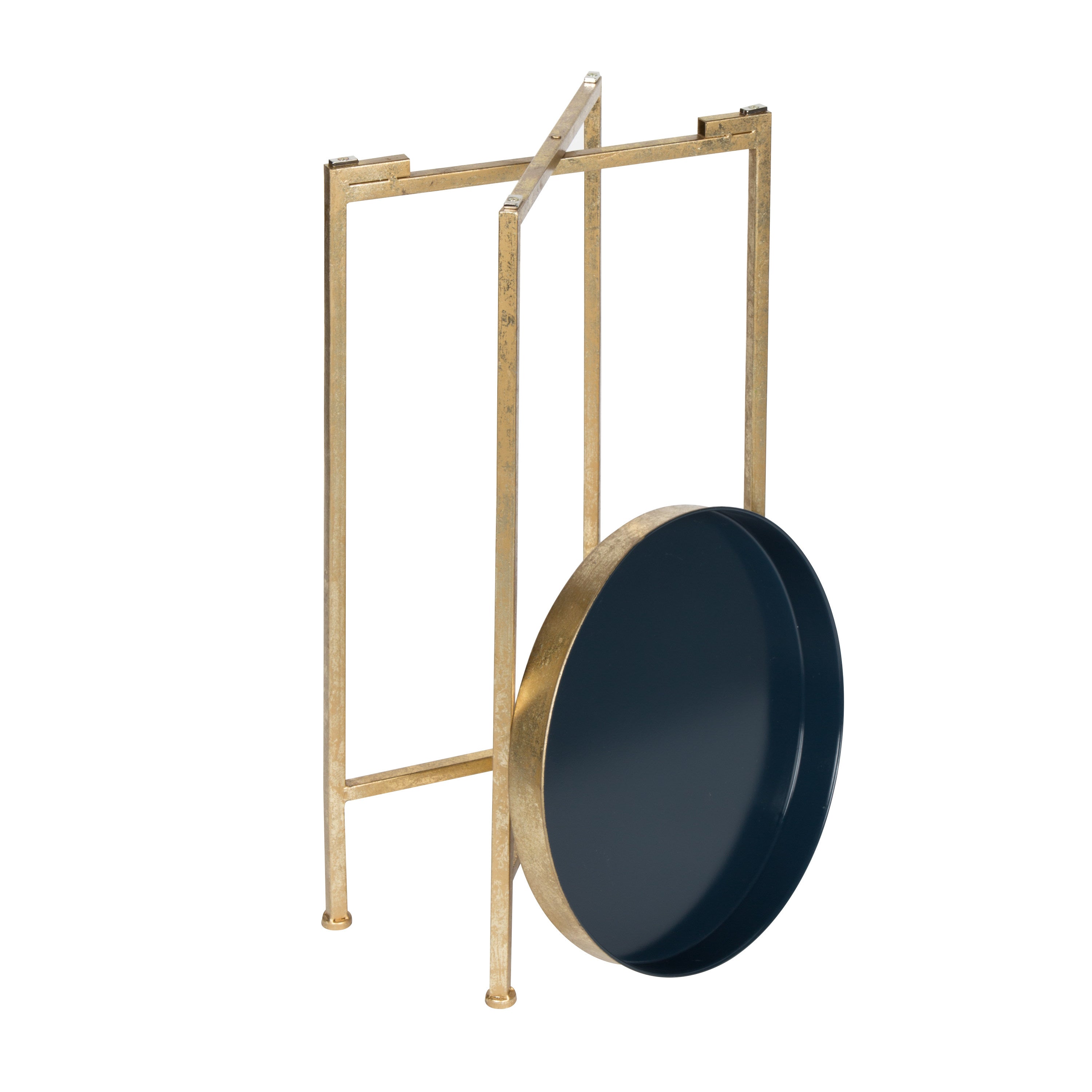 Tea Table Gold Navy Blue 14x14x26 4