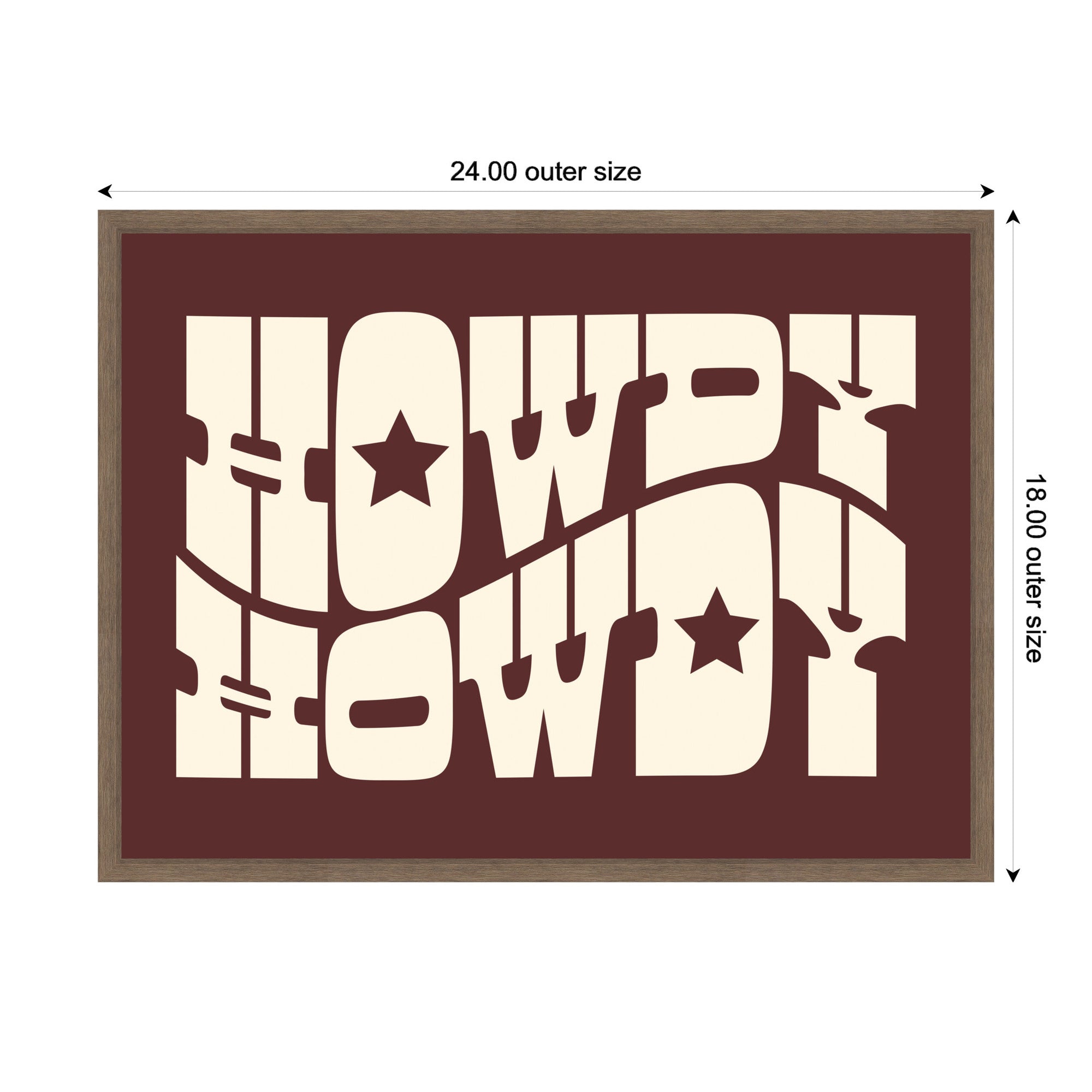 Howdy Burgundy by Honey Island Studio Framed Canvas Wall Art Print