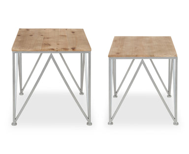Nesting Table Silver 2 Piece 2