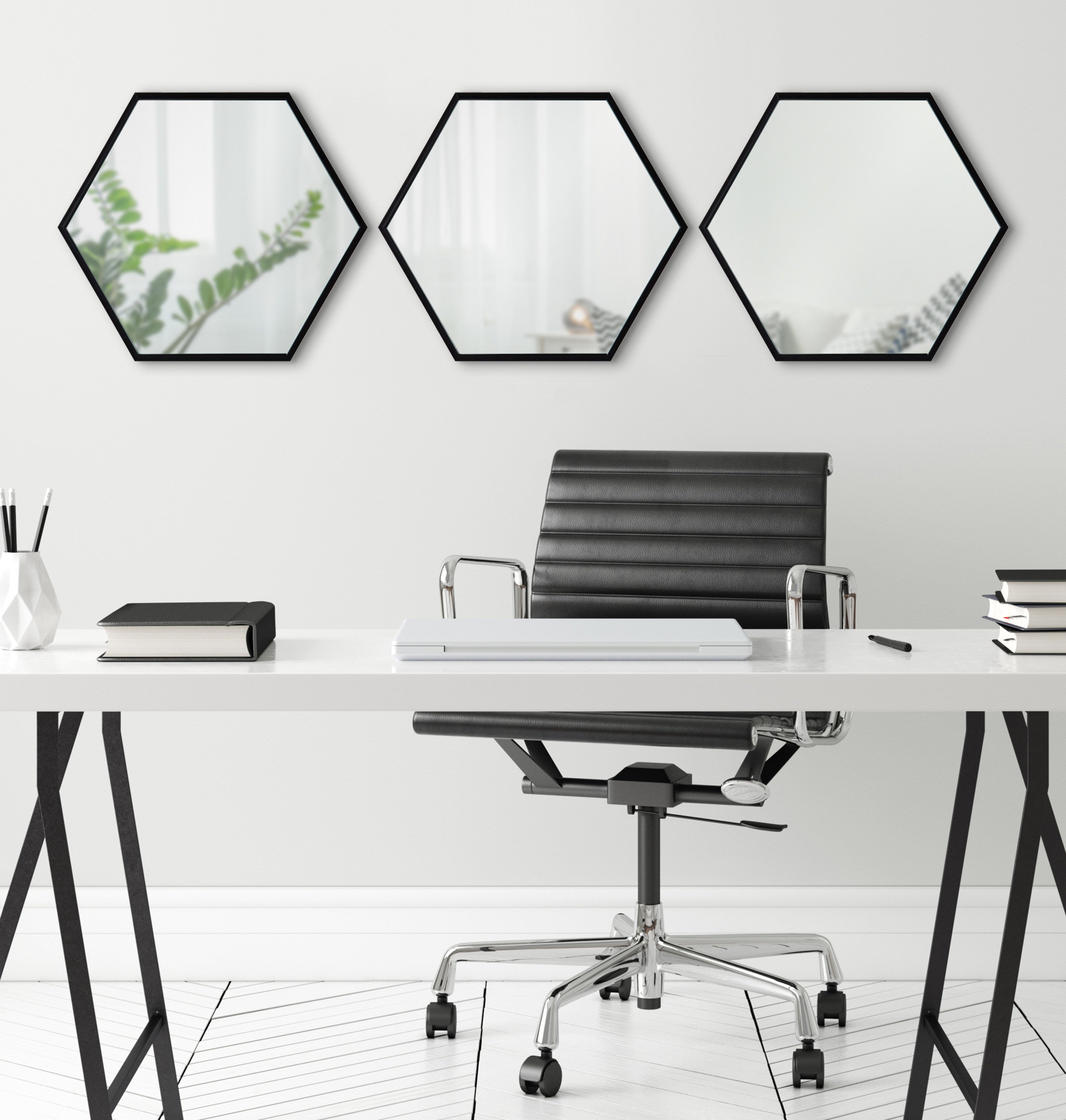 Mirror Set Black 3 Piece 14x16 6