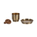 Decorative Accessory Set Walnut Brown Gold 3 Piece 1