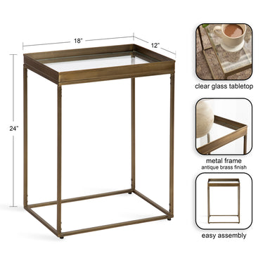 Side Table Gold 18x12x24 2