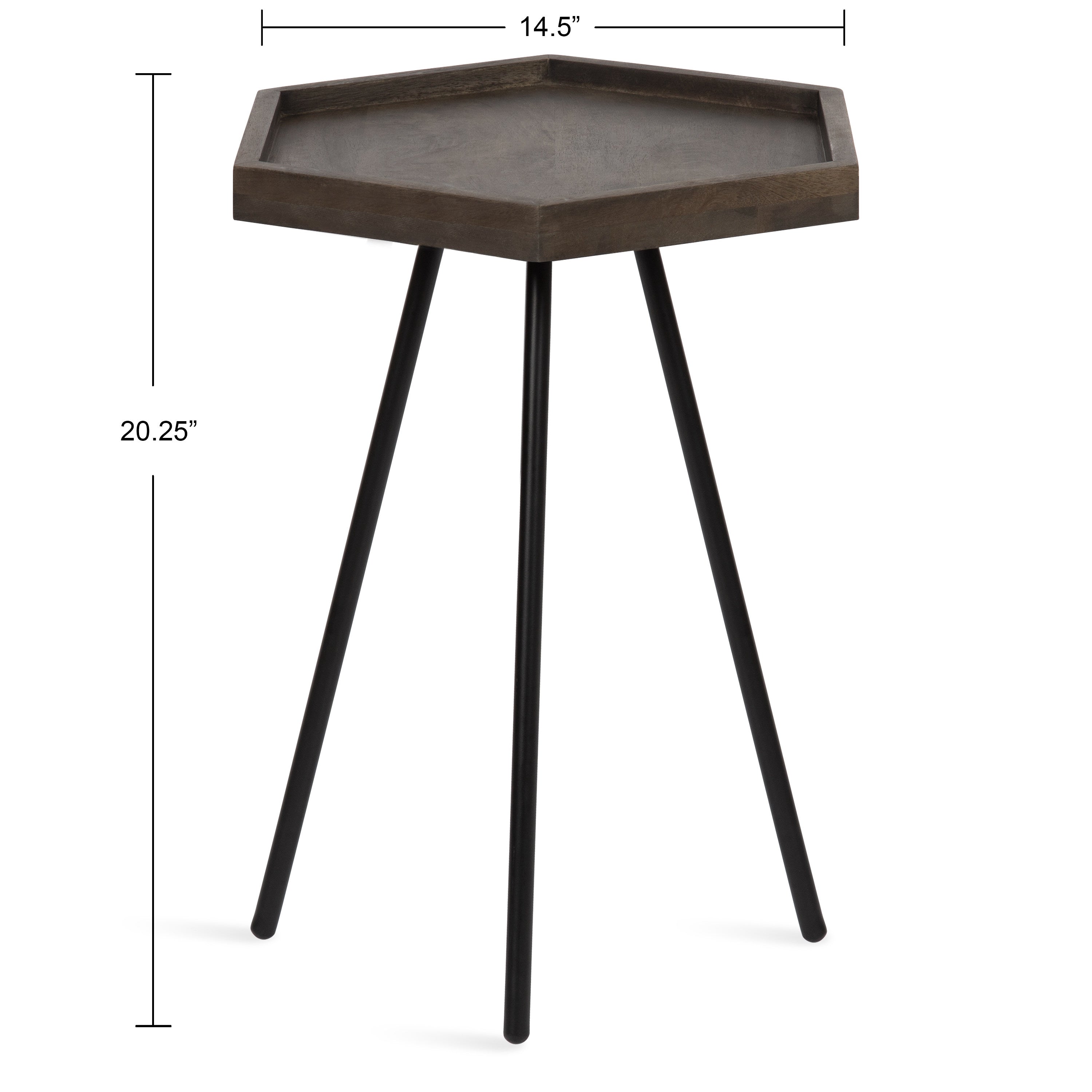 Side Table Gray Black 17x15x20 2