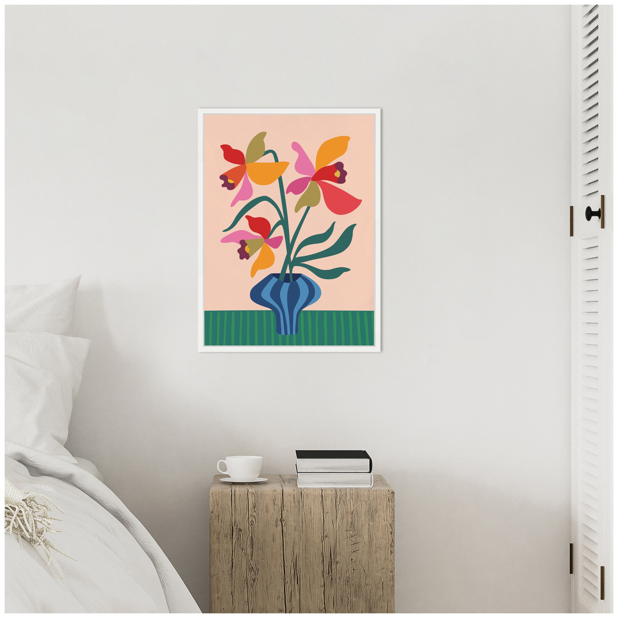 Sylvie Daffodils and Vase Framed Canvas by Rachel Lee