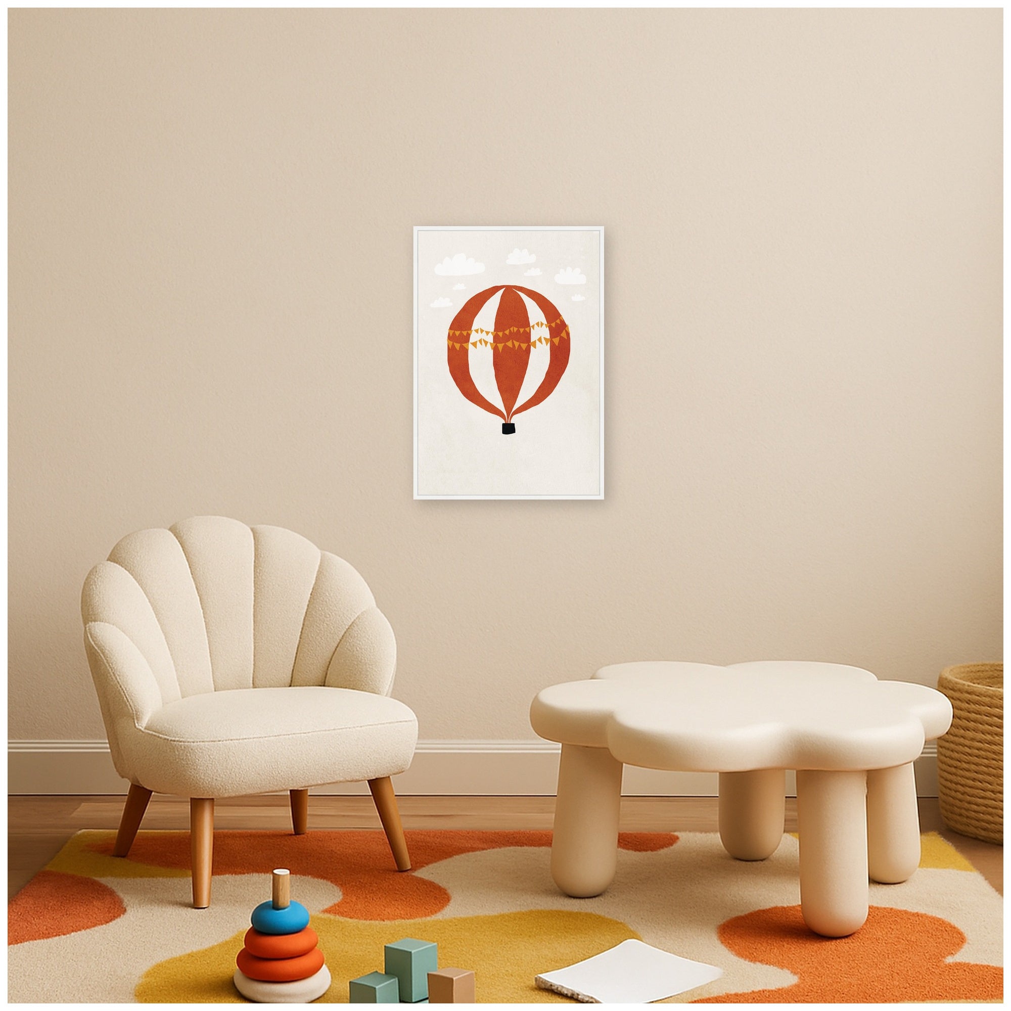 Hot Air Balloon II by July Art Prints Framed Canvas Wall Art Print