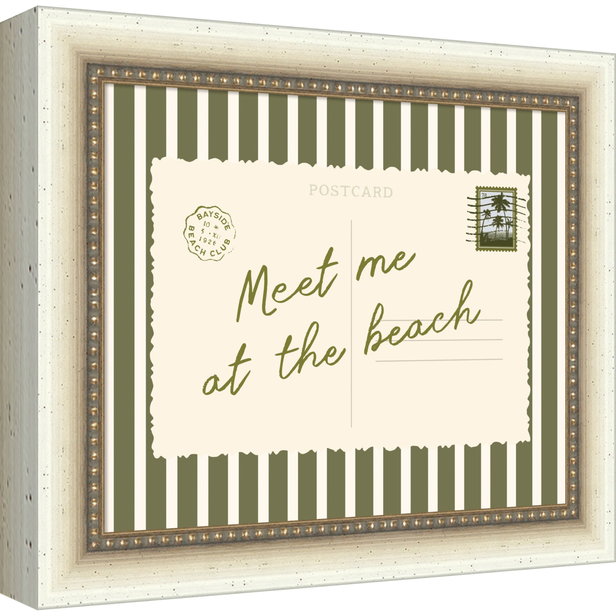 Mounted Canvas 12x10 Green Belmont Distress White 1