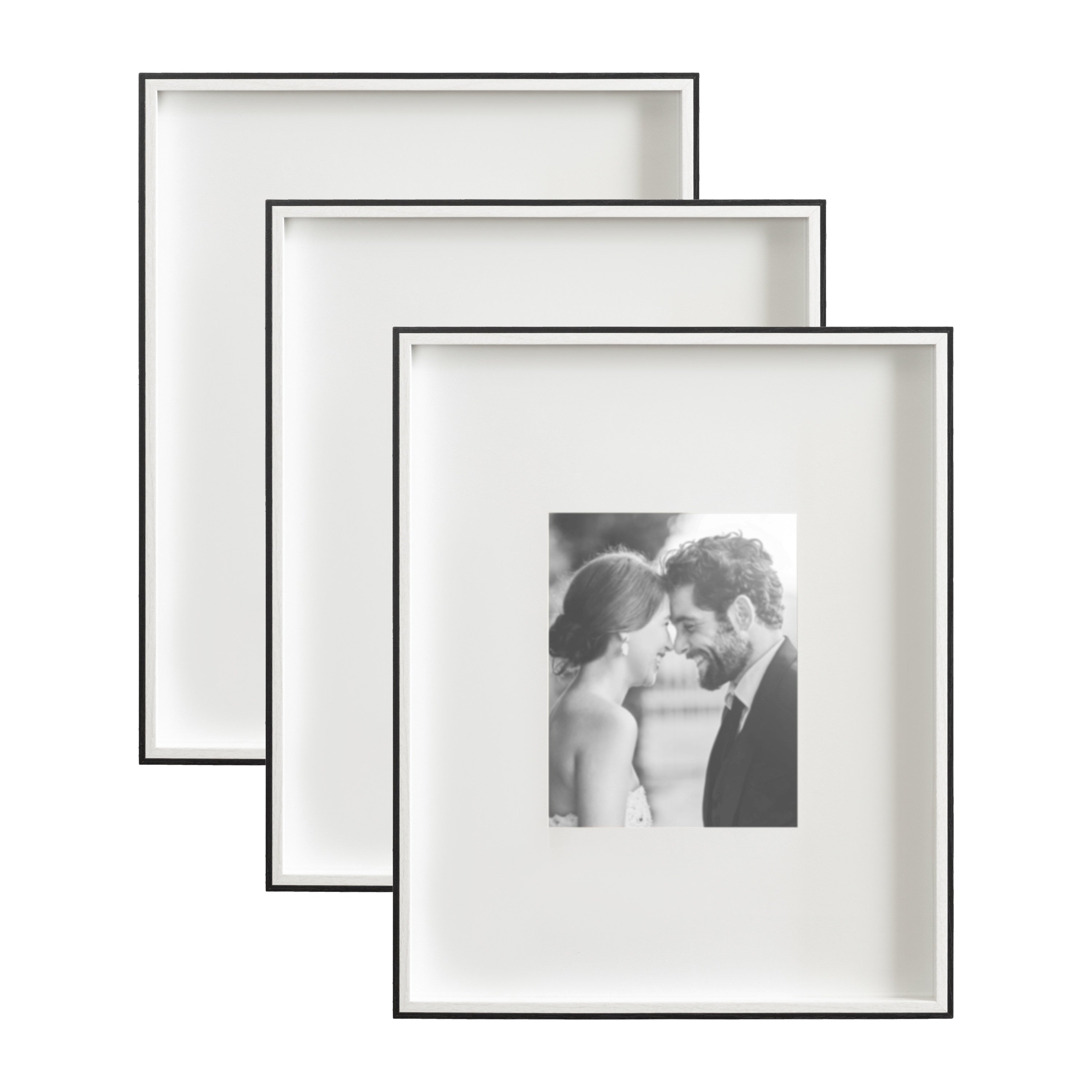 Wall Frame 16x20 matted to 8x10 Black White 1