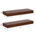 Floating Shelf 2 Piece 24 Inch Walnut Brown 2