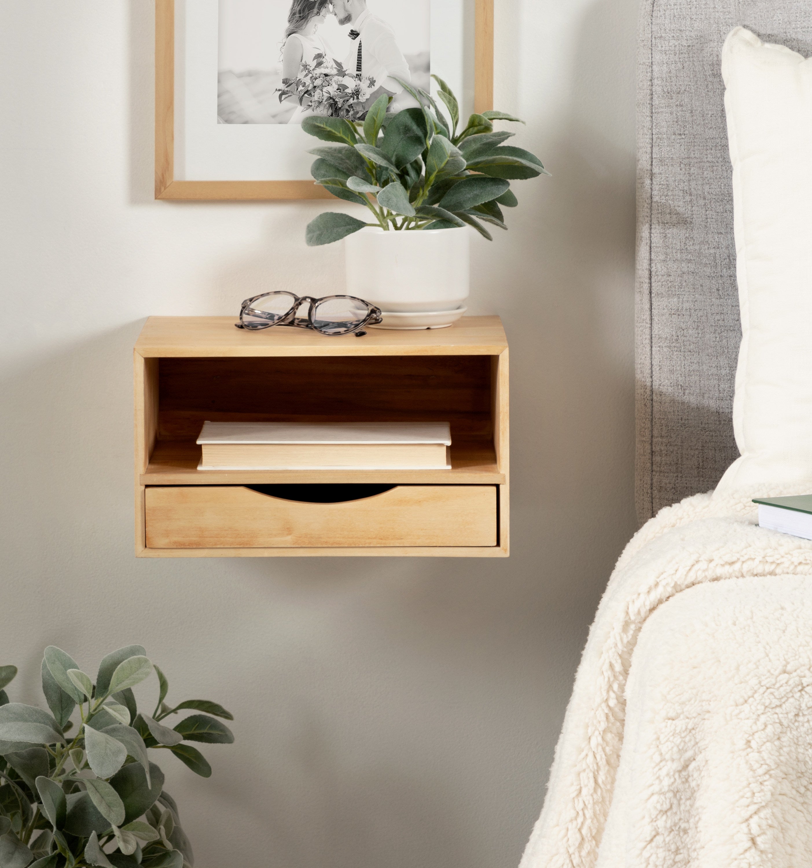 Floating Side Table Natural 12.5x10x7 7