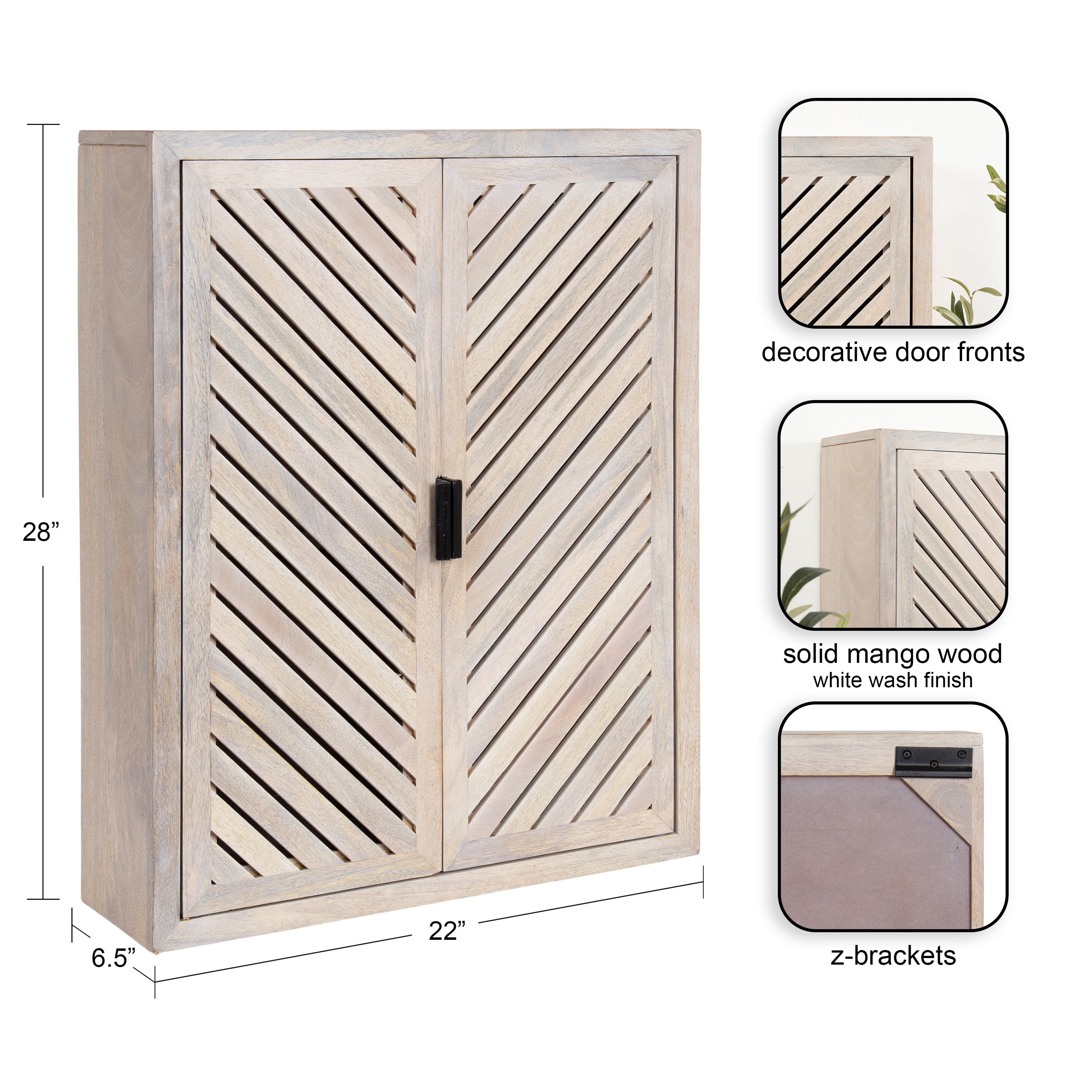 Cabinet Whitewash 22x7x28 2