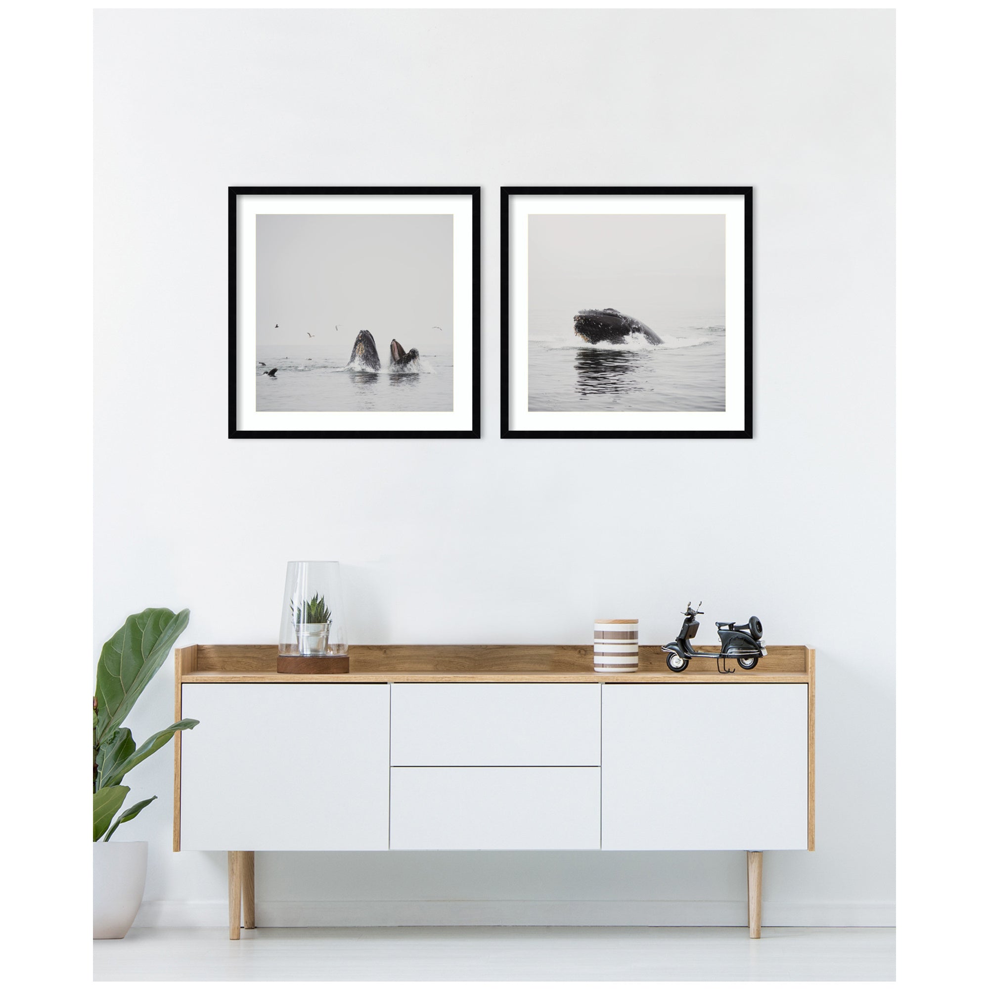 Framed Art Set Svelte Noir Black 2 Piece Set 25x25 7