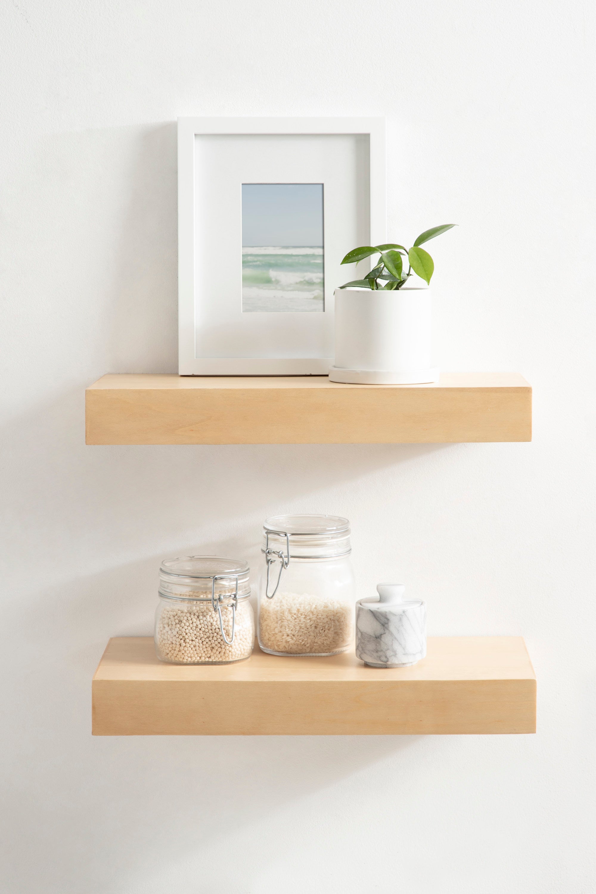 Floating Shelf 2 Piece 18 Inch Natural 8