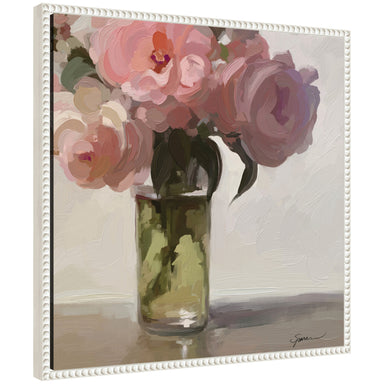 Framed Canvas 22x22 Sylvie Beaded White 1