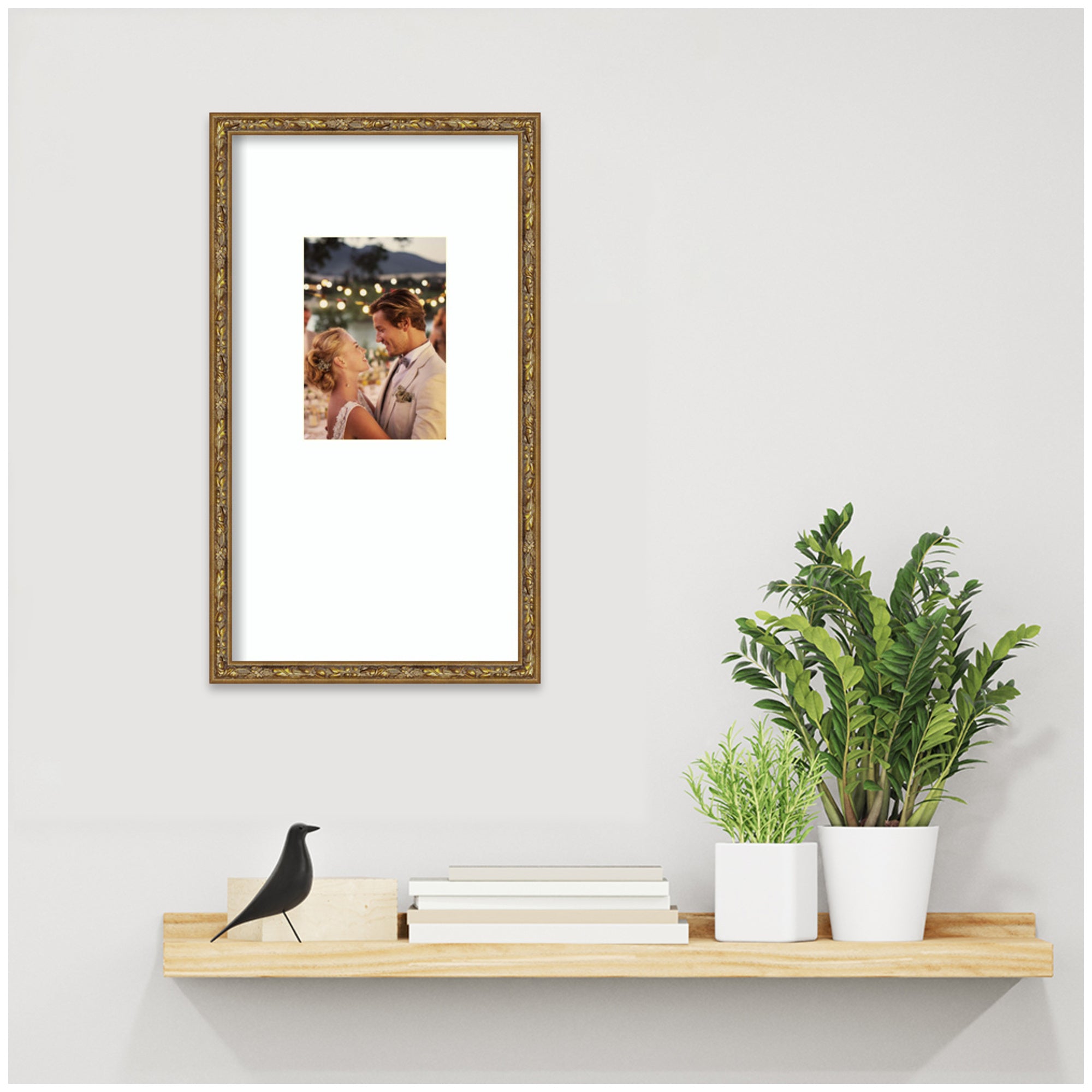 Wall Frame Belvedere Bronze 10x18 matted to 5x7 5