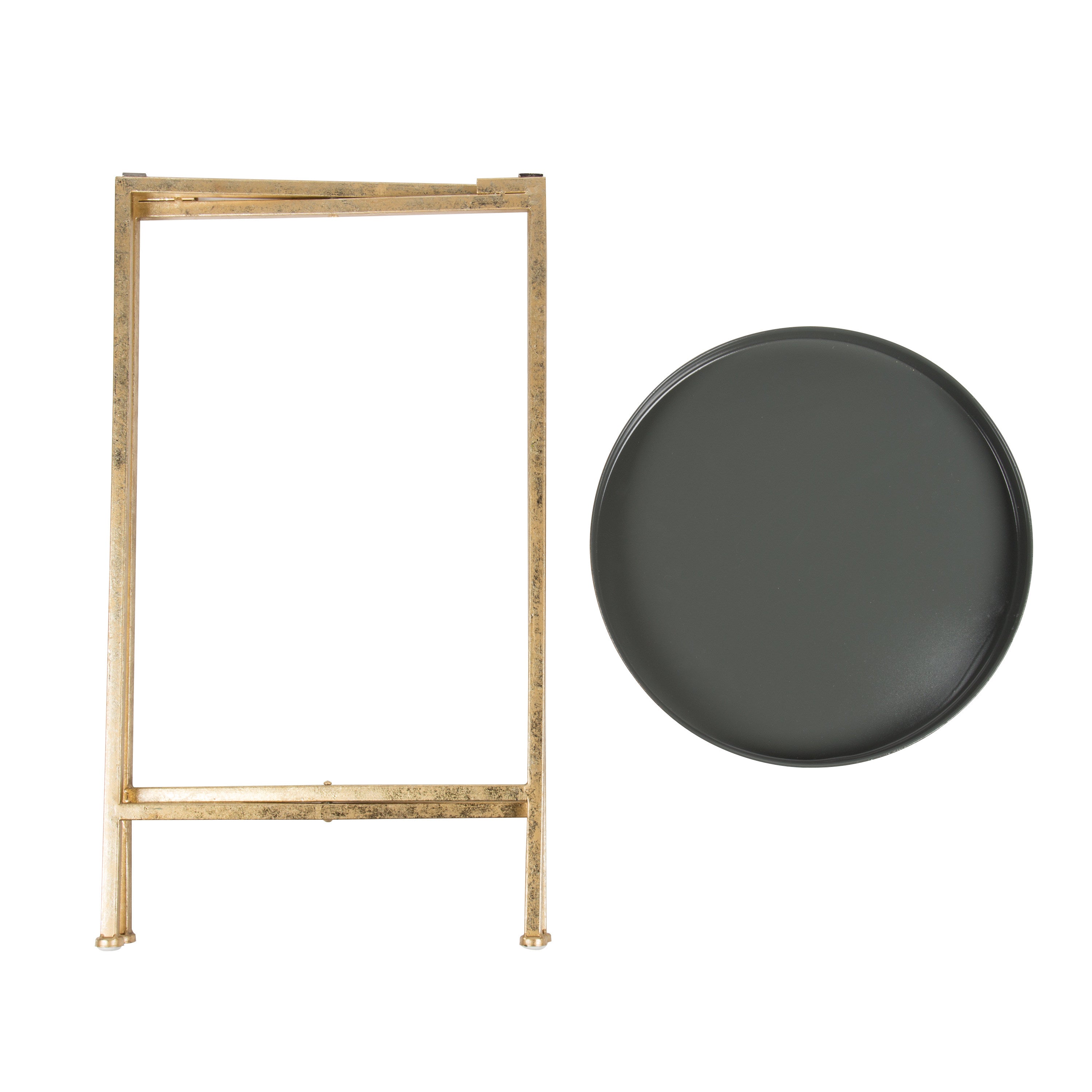 Tea Table Gold Gray 14x14x26 3