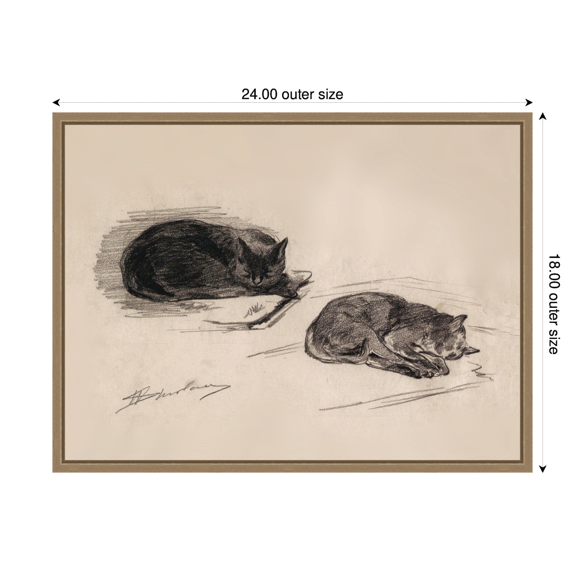 Framed Canvas 24x18 Sylvie Dark Gold 2