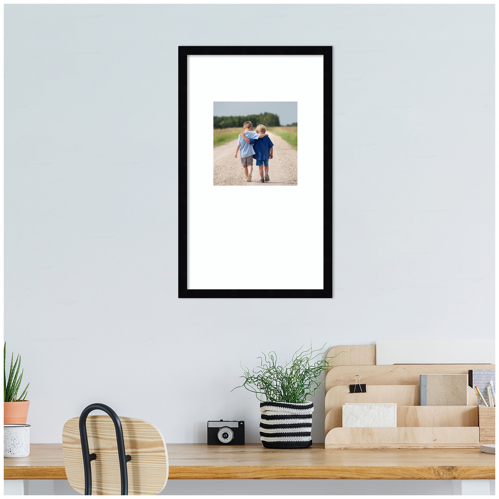 Wall Frame Svelte Noir Black 13x22 matted to 8x8 6