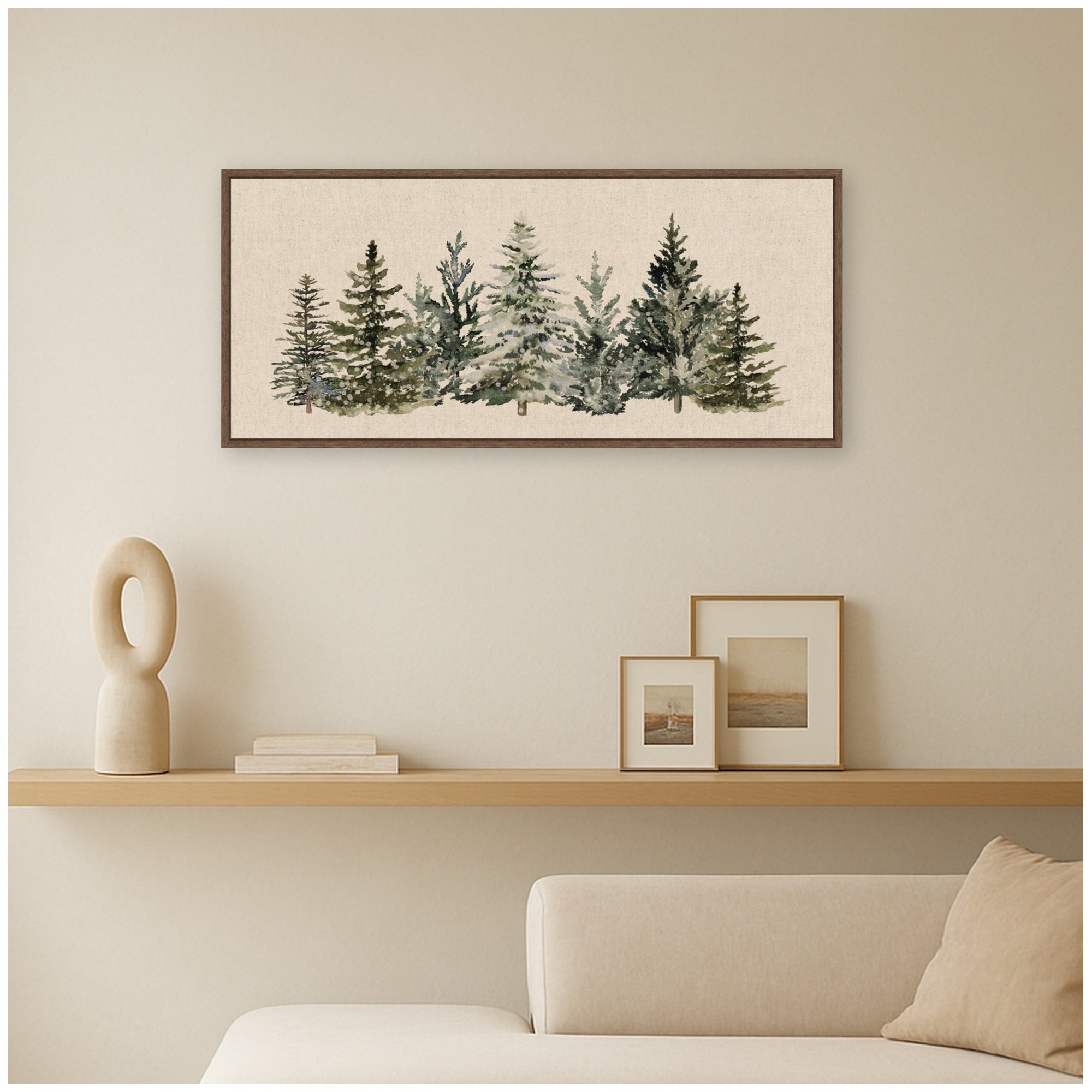 Framed Canvas Sylvie Walnut 40x18 5