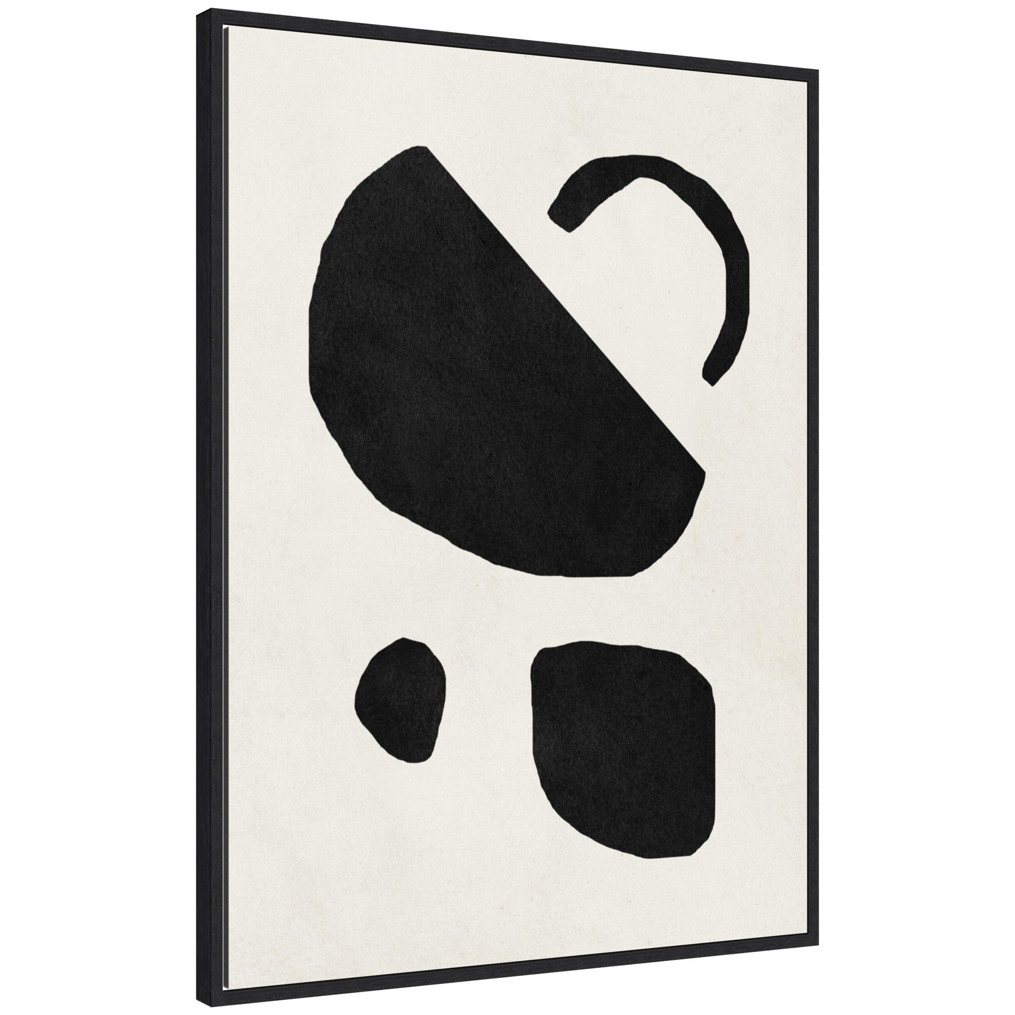 Sylvie Black Geometric Abstract 2 Framed Canvas by July Art Prints