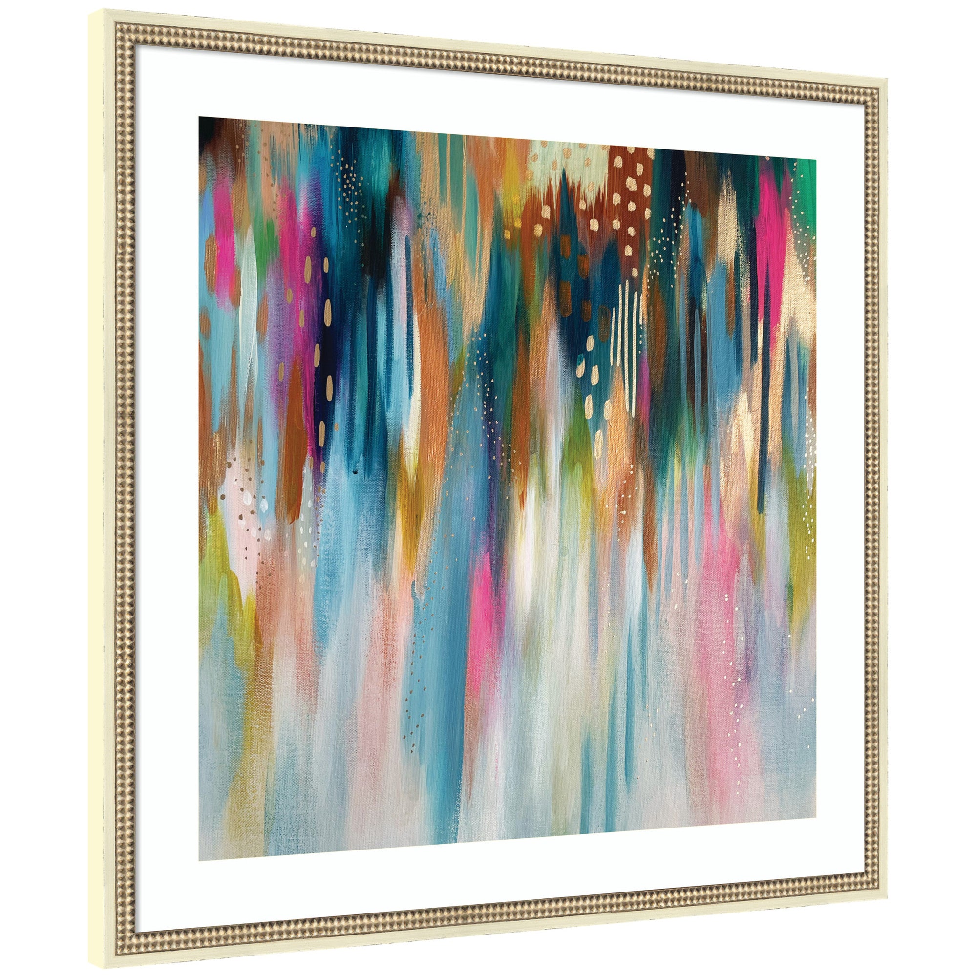 Framed Art 34x34 Castellan Distressed White 7