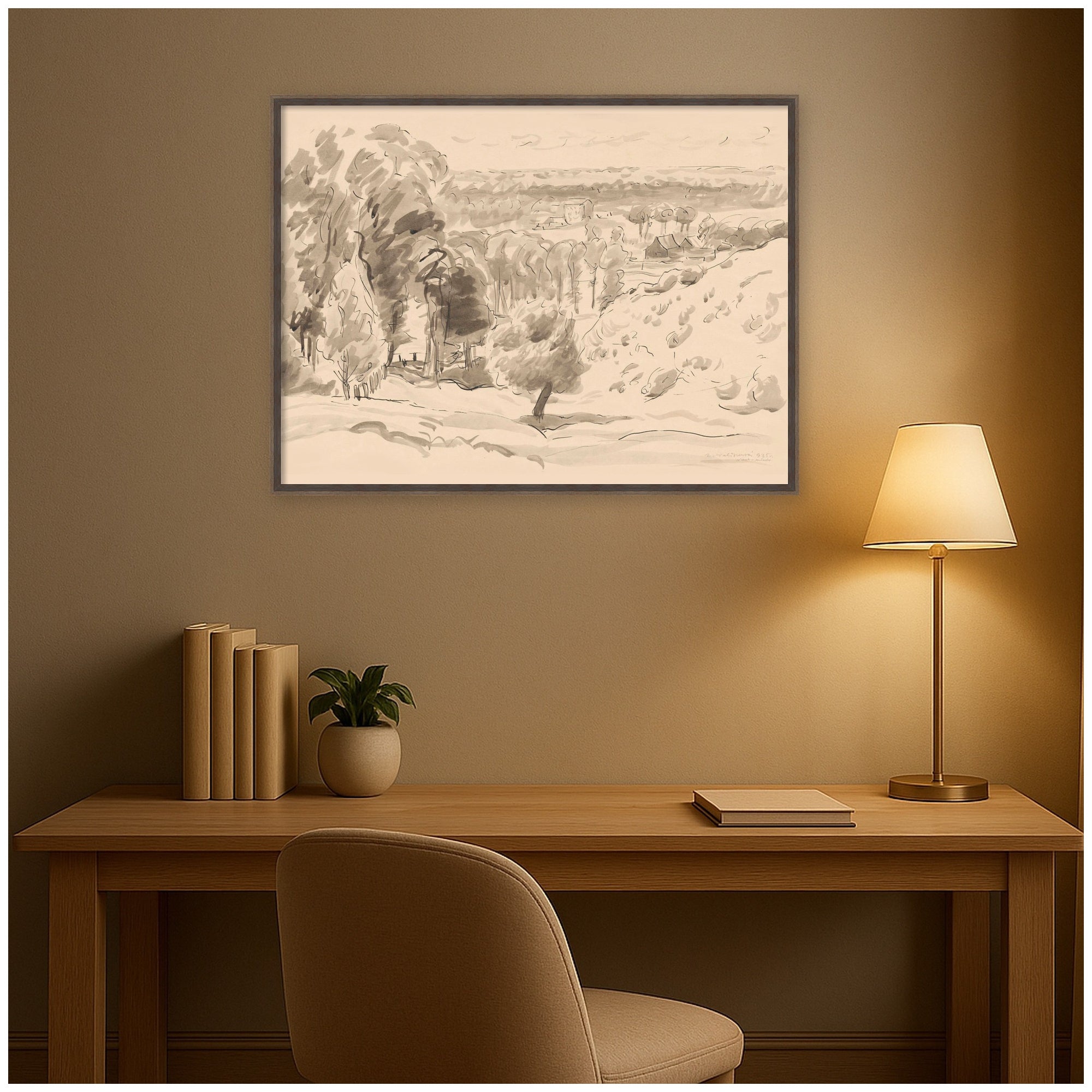 Mounted Canvas 41x31 Hardwood Wedge Mocha 6