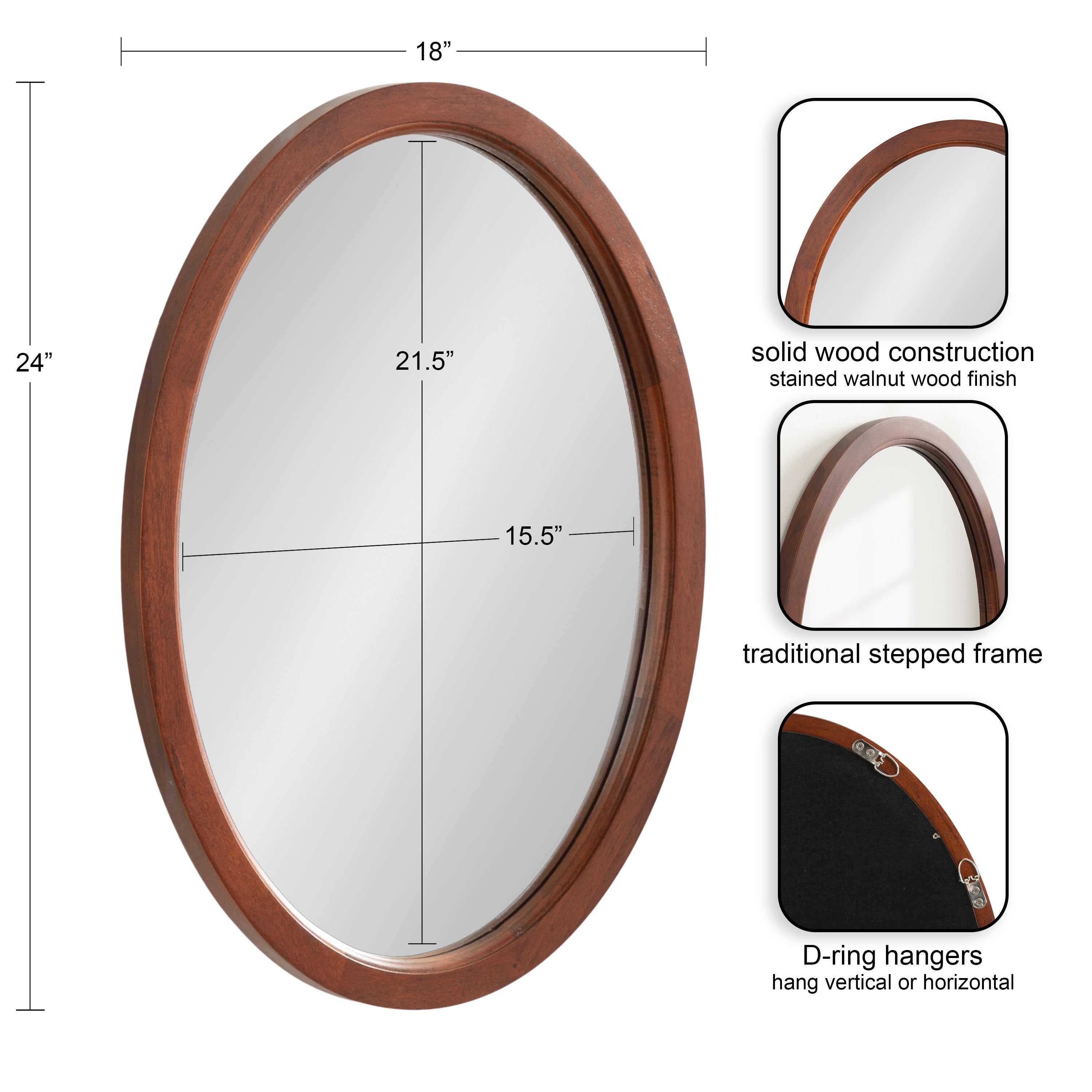 Oval Walnut Brown 18x24 2