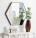 Hexagon Mirror Walnut Brown 30x30 6