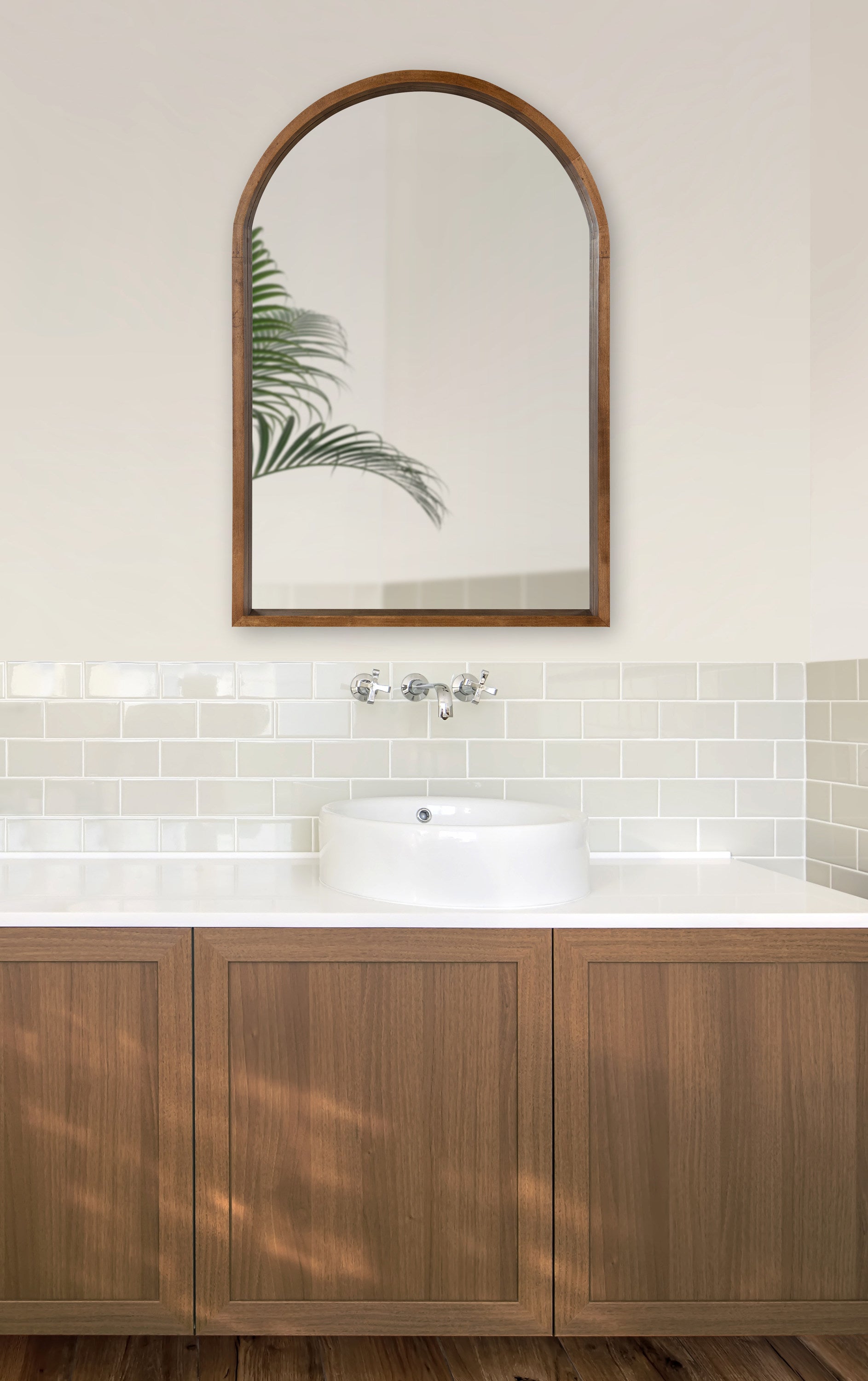 Arch Mirror Rustic Brown 24x36 6