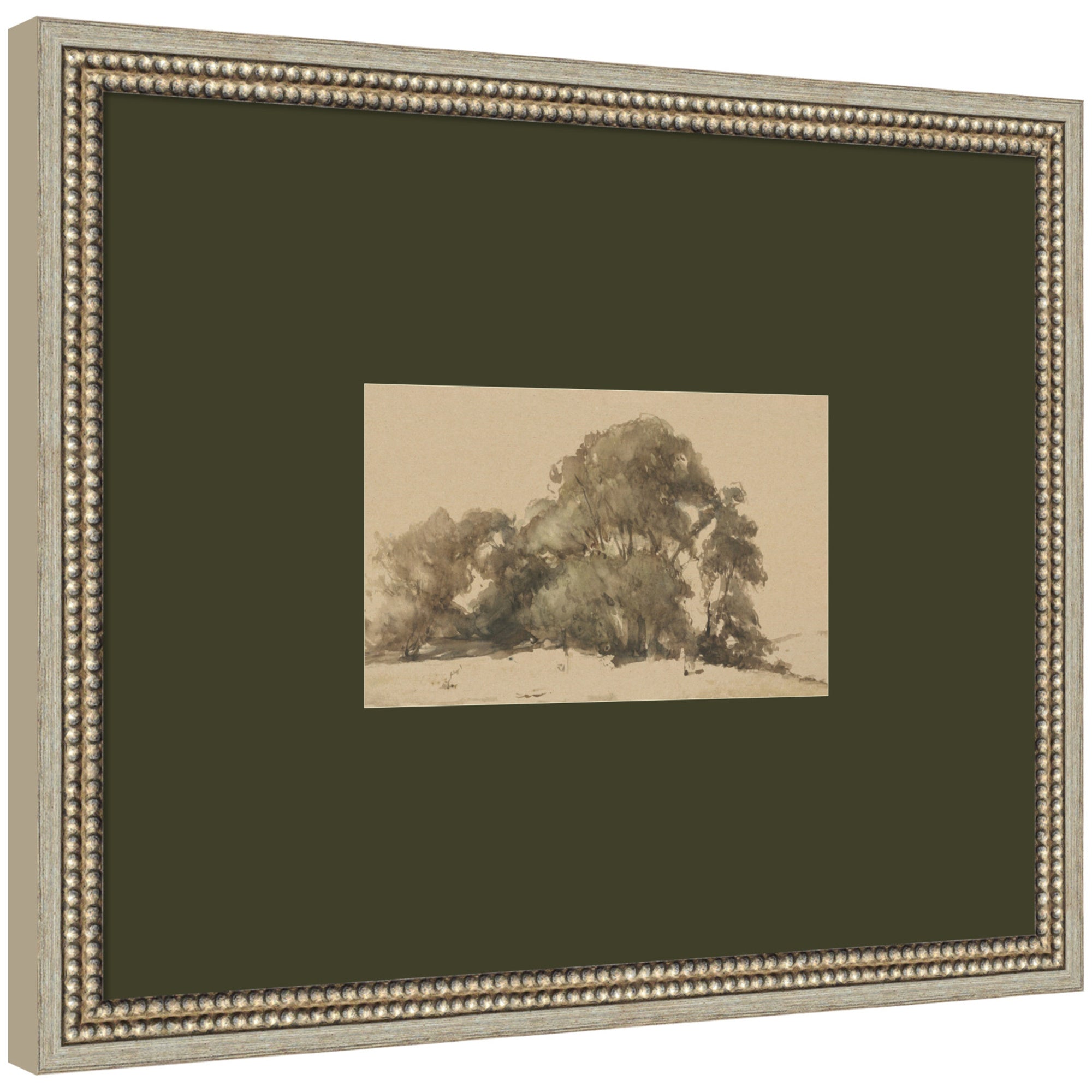 Framed Art 22x18 Green Matted to 10x6 Castellan Silver 7