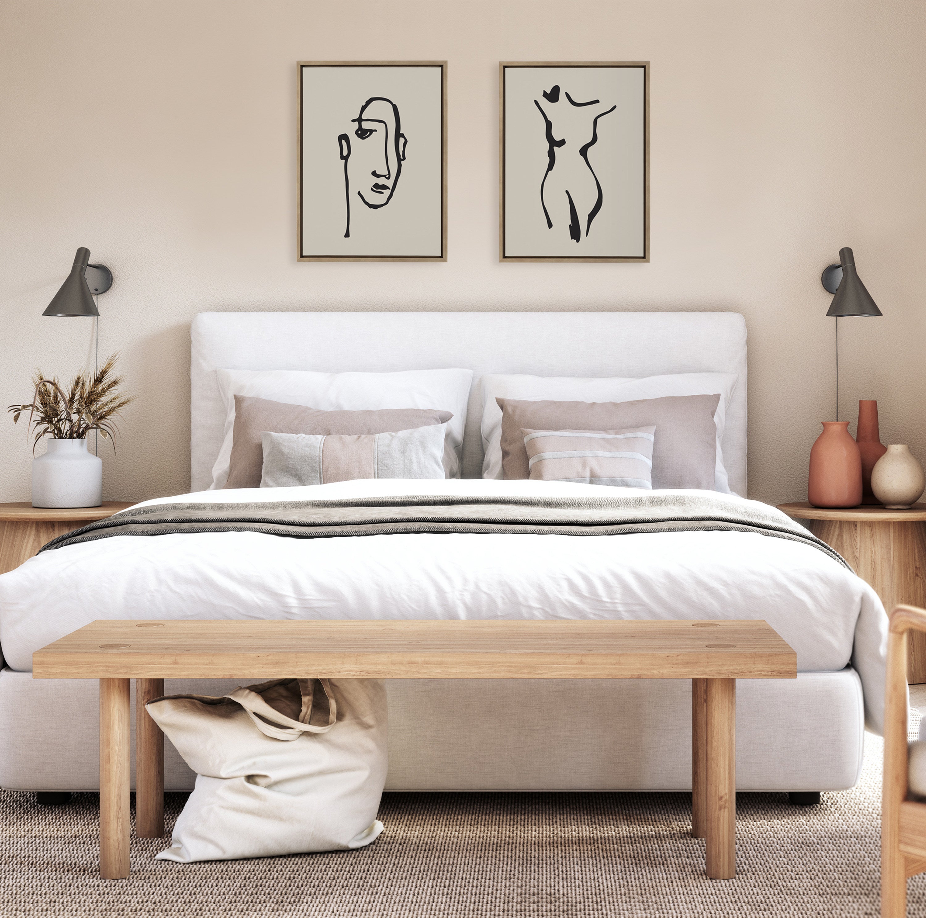 Art Set Sylvie Dark Gold 2 Piece Set 18x24 5