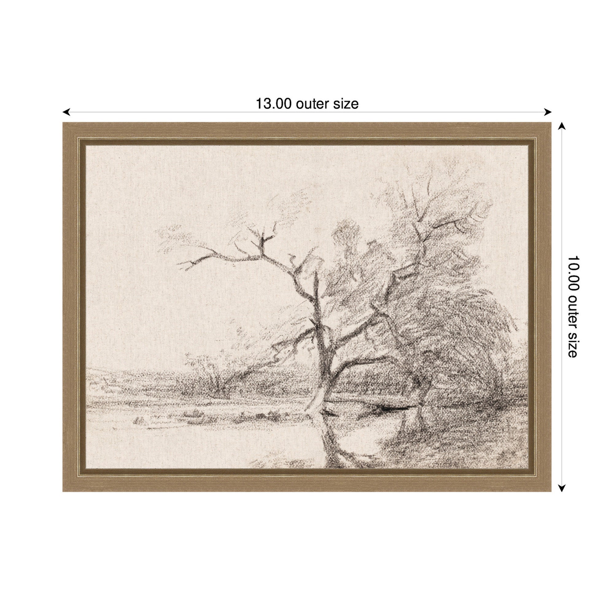 Framed Canvas 13x10 Sylvie Dark Gold 2