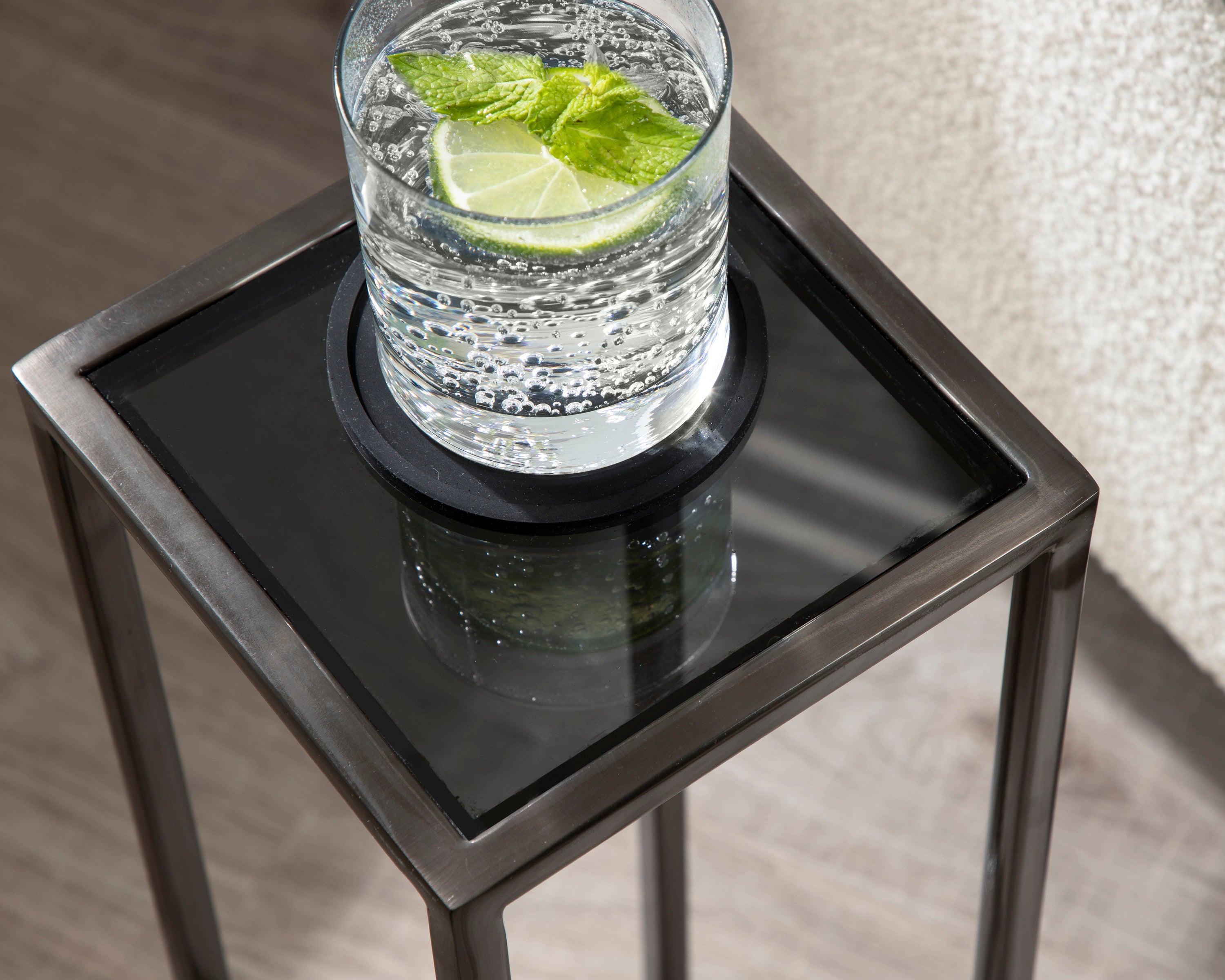 Side Table Black Pewter 7x7x21 6
