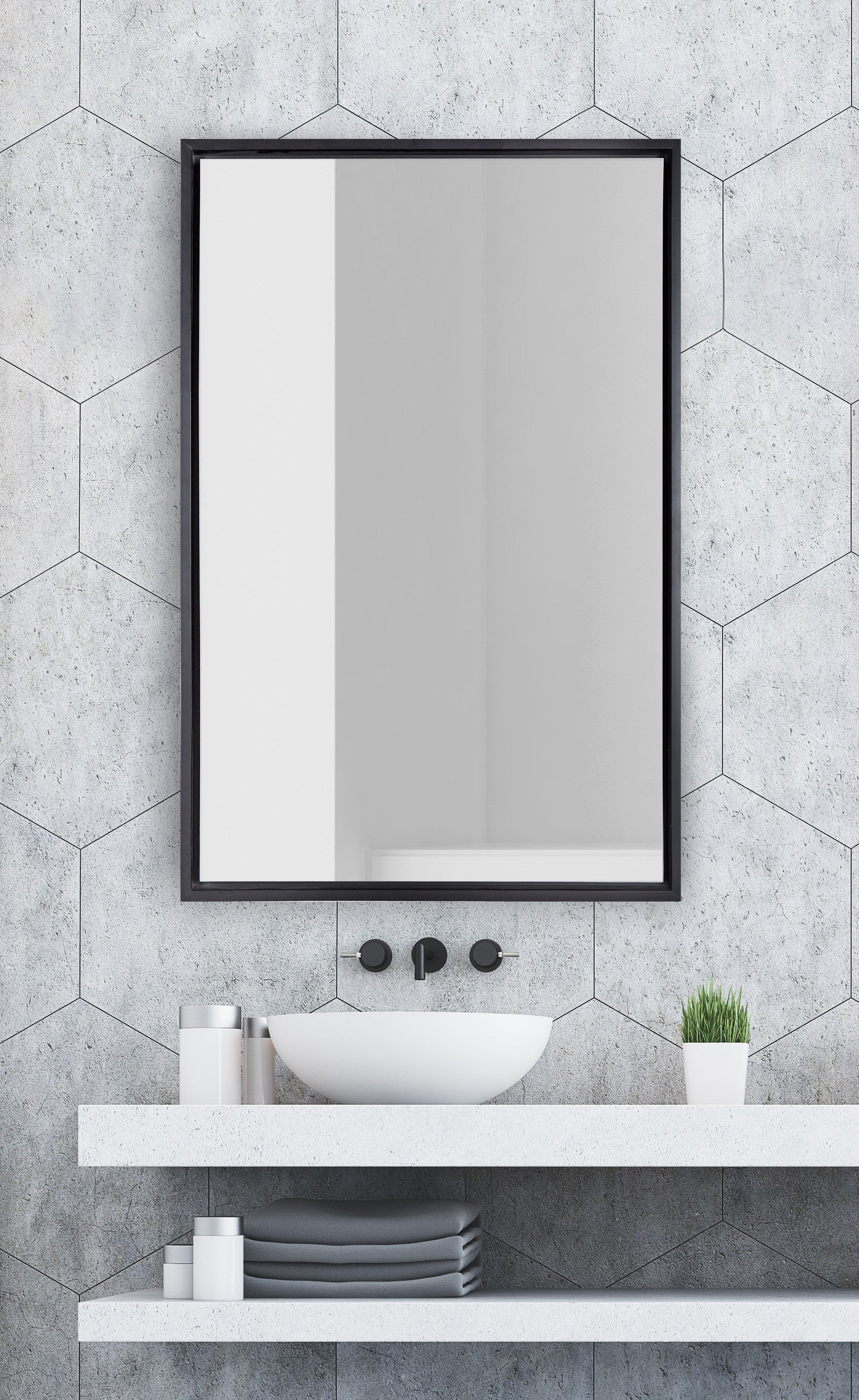 Rectangle Mirror Black 24x36 6