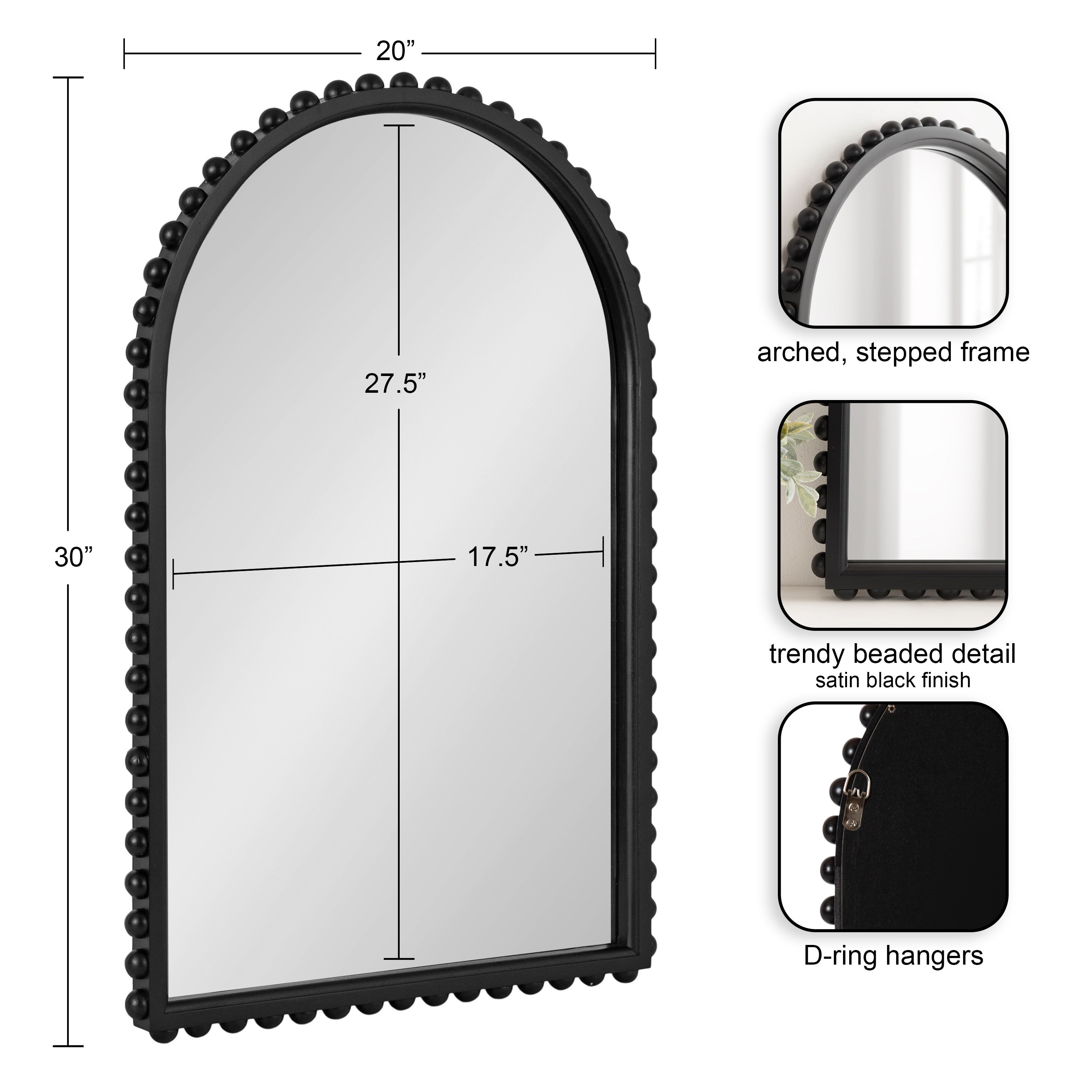 Arch Mirror Black 20x30 2