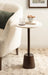 Side Table White Dark Brown 14x14x24 6