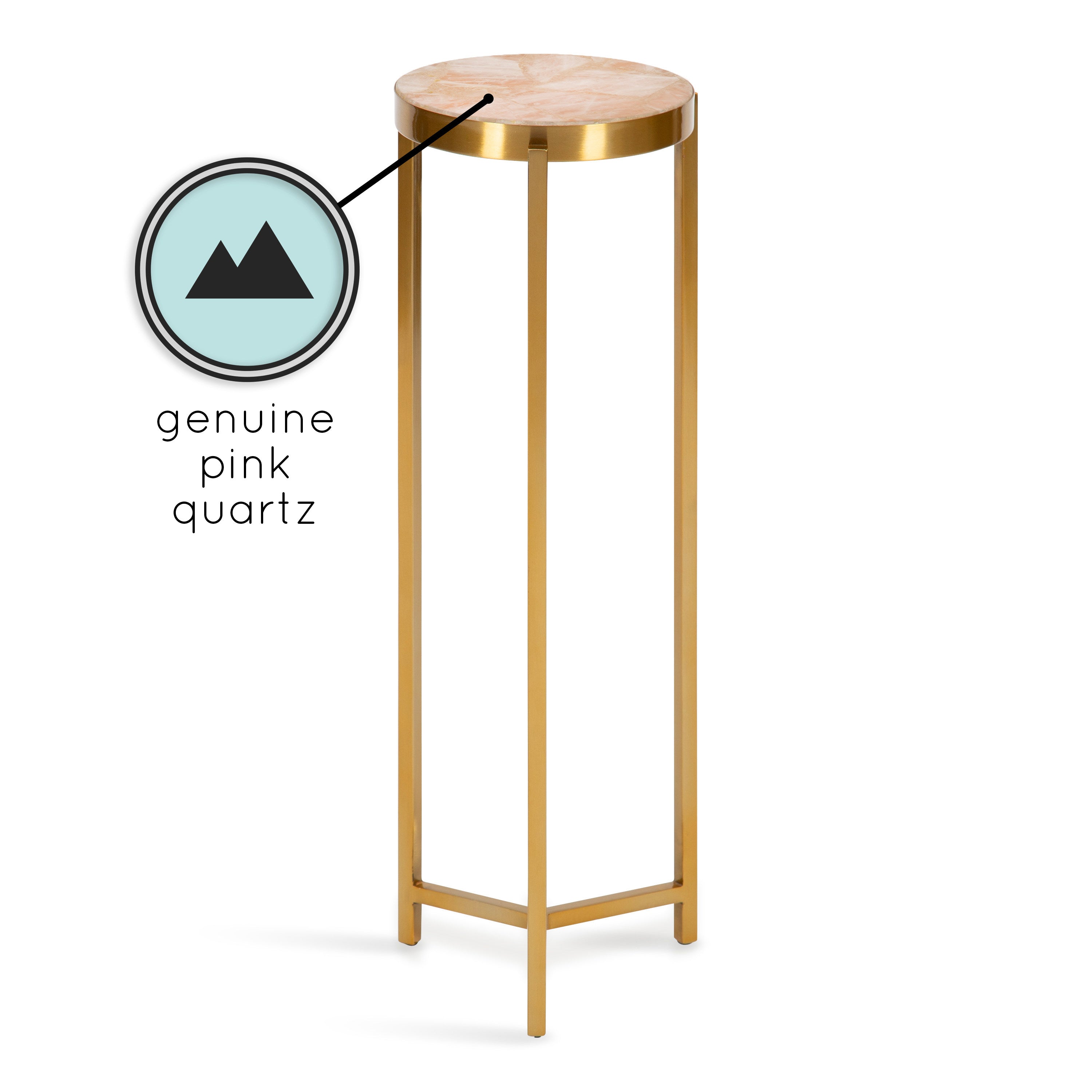 Drink Table Pink Gold 9x9x23 3