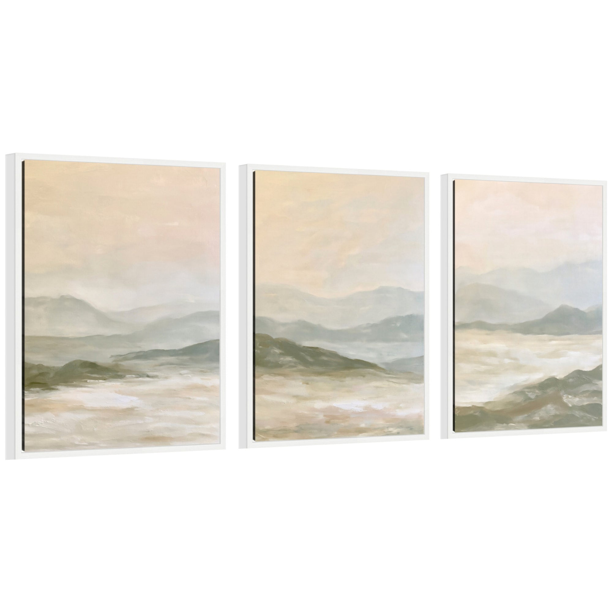 Framed Canvas Sylvie White 3 Piece Set 18x24 1