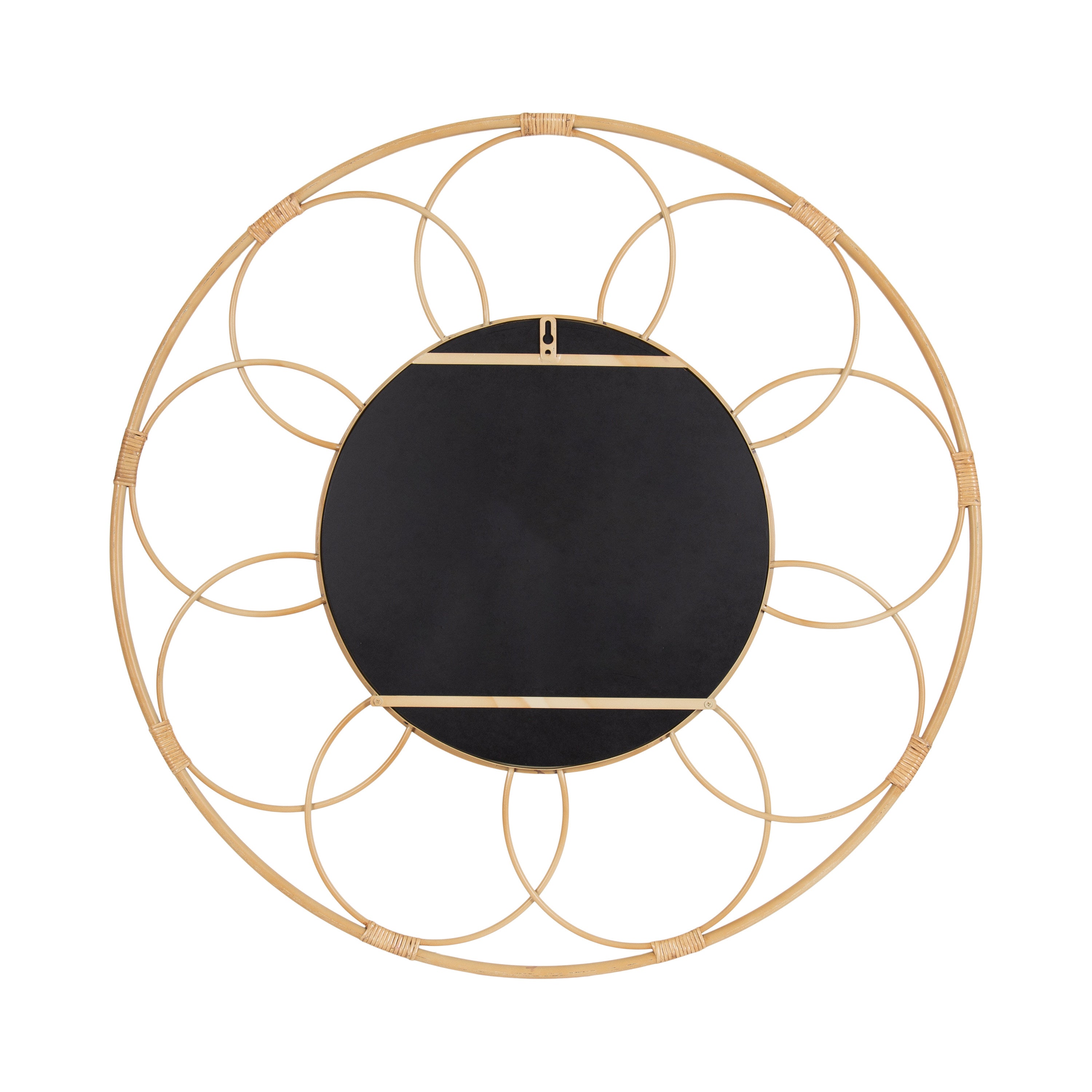 Round Mirror Brown 34x34 4