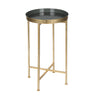Celia Round Metal Foldable Tray Accent Table